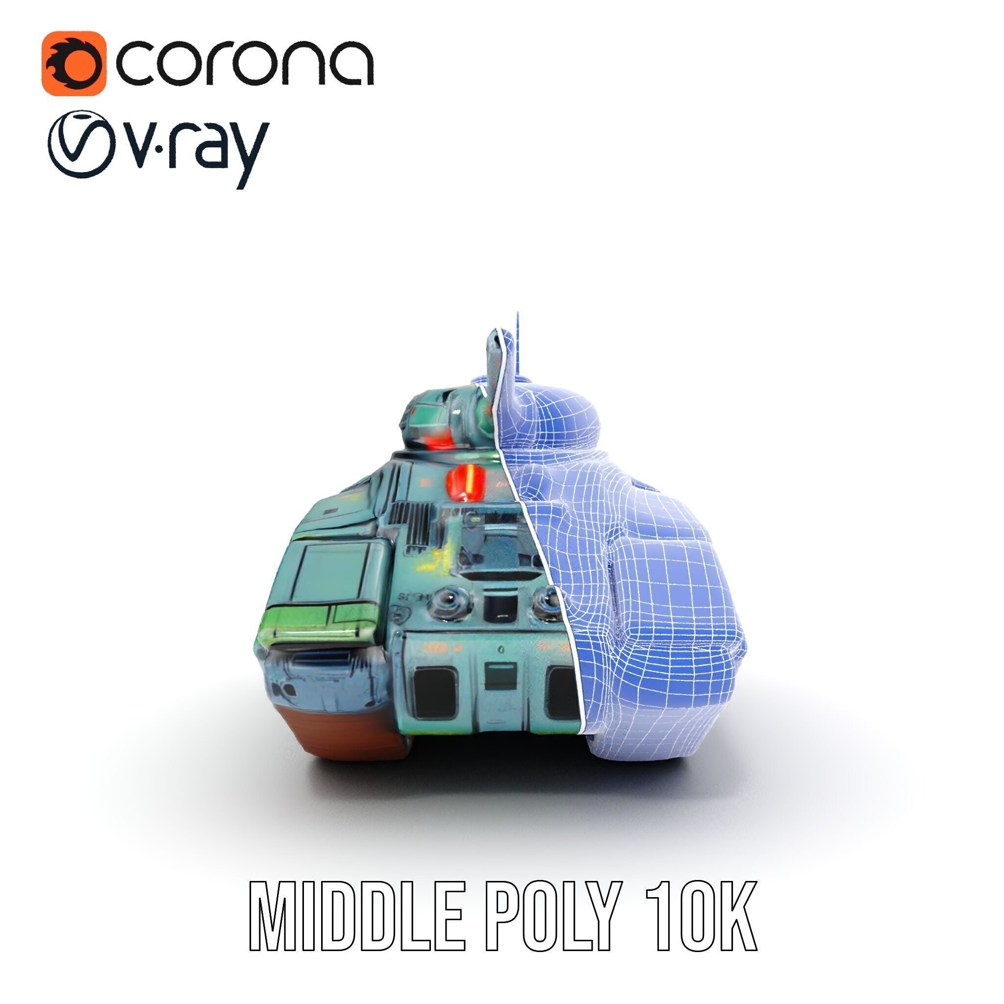 Futuristic Combat Tank Model Pack Low-poly 3D model_28