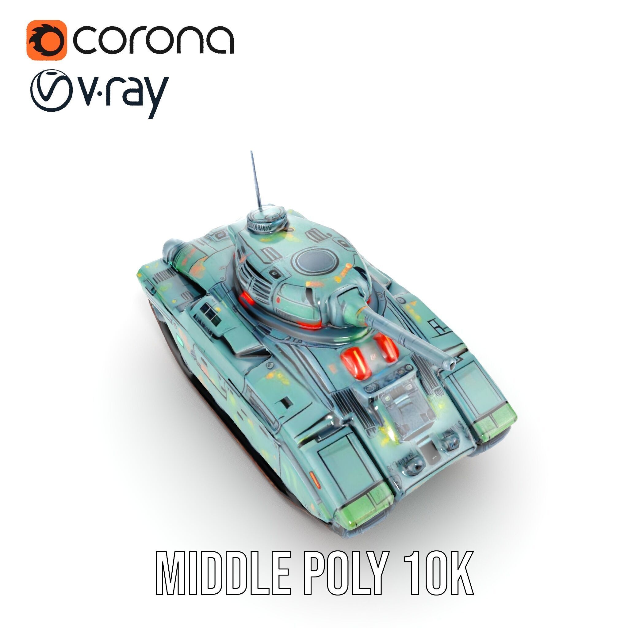 Futuristic Combat Tank Model Pack Low-poly 3D model_13