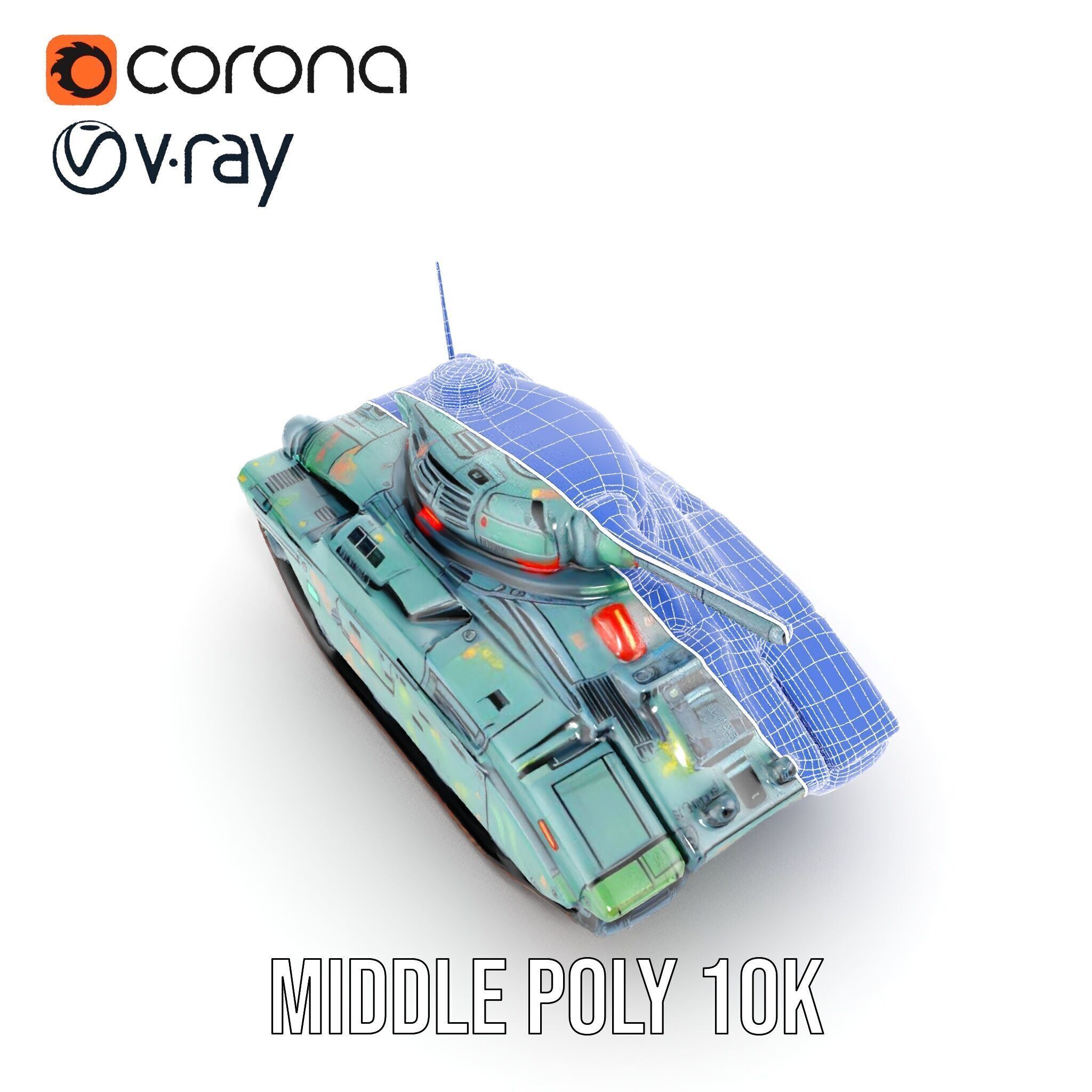 Futuristic Combat Tank Model Pack Low-poly 3D model_21