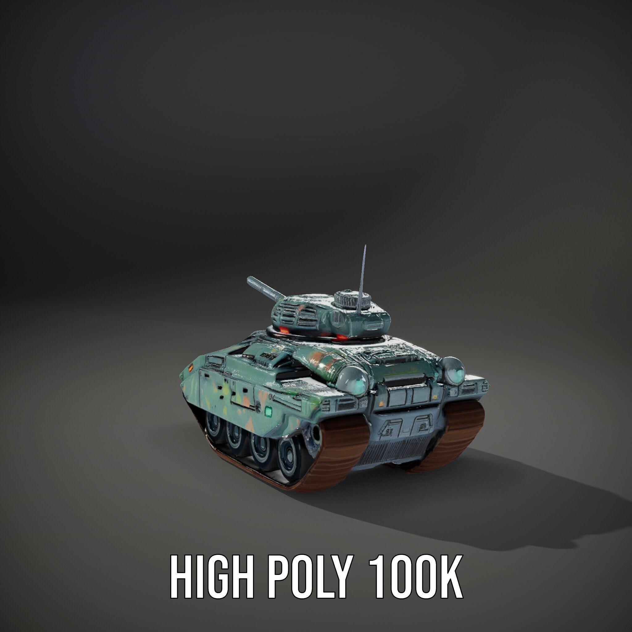 Futuristic Combat Tank Model Pack Low-poly 3D model_9