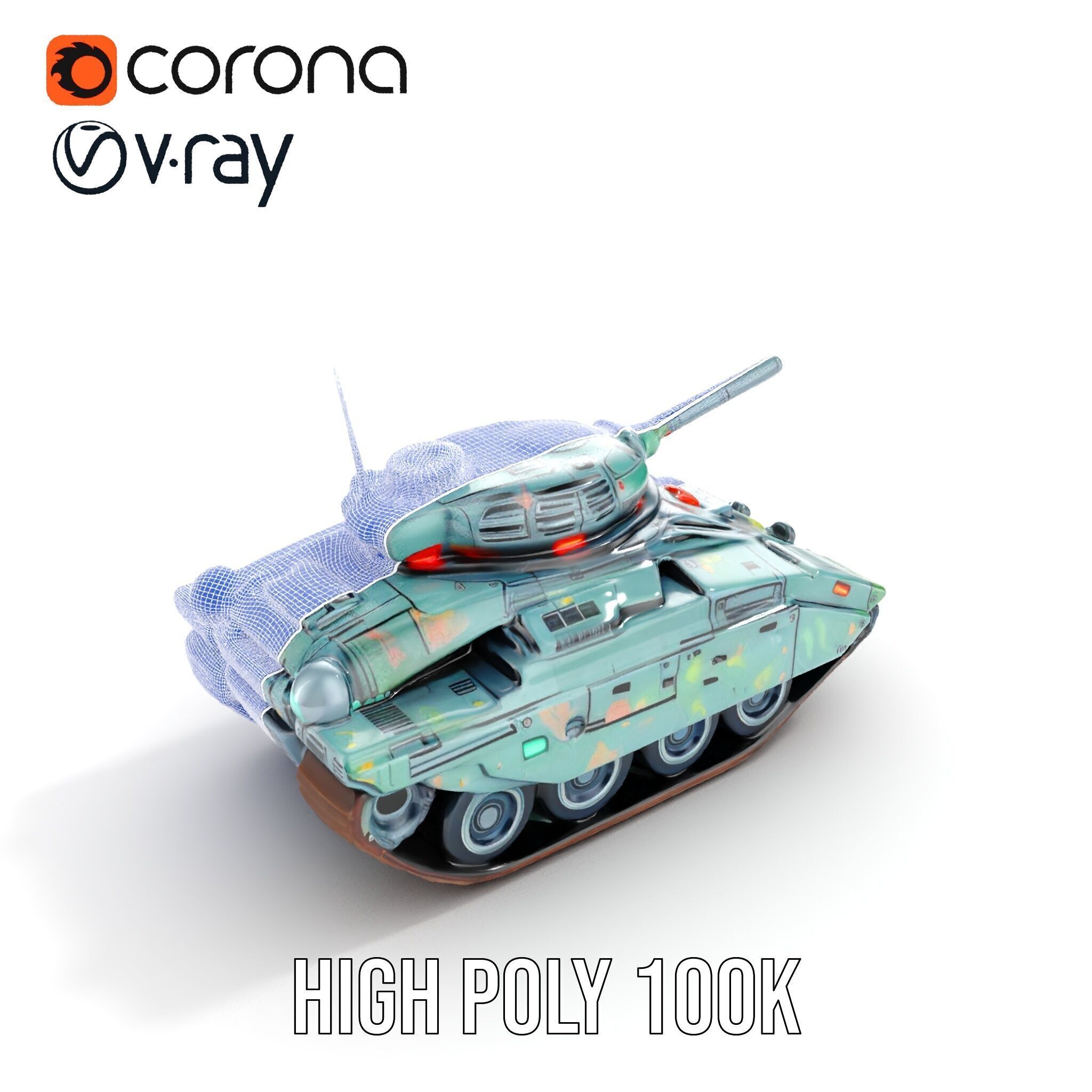 Futuristic Combat Tank Model Pack Low-poly 3D model_33