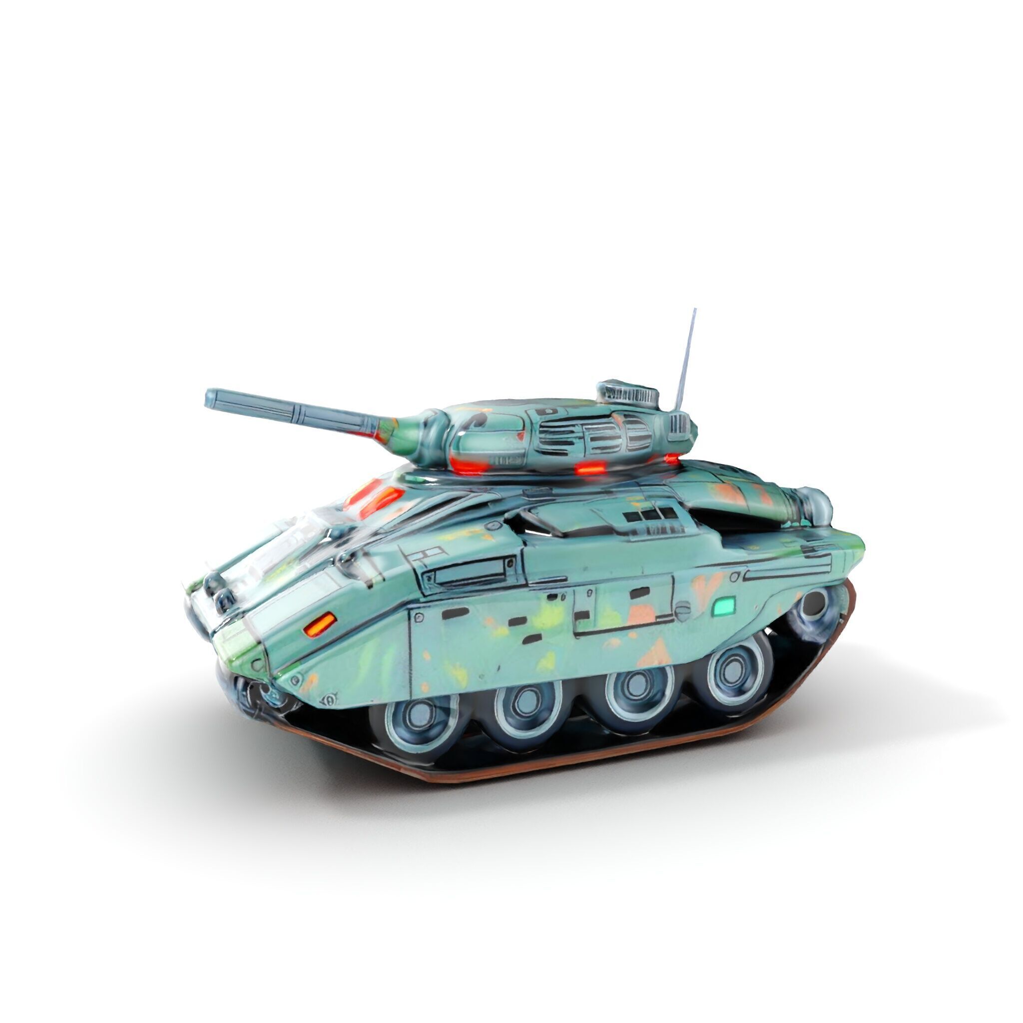 Futuristic Combat Tank Model Pack Low-poly 3D model_7