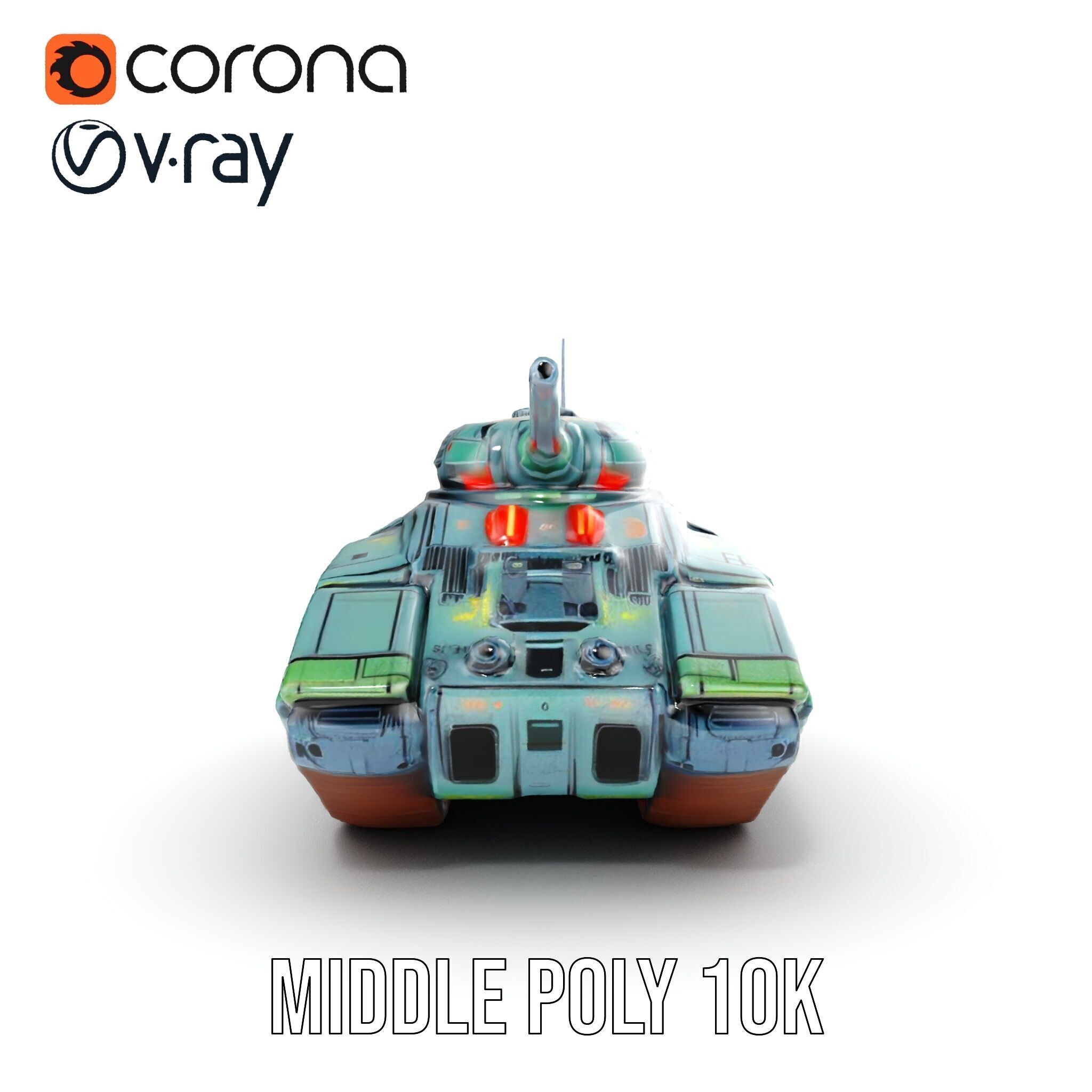 Futuristic Combat Tank Model Pack Low-poly 3D model_31