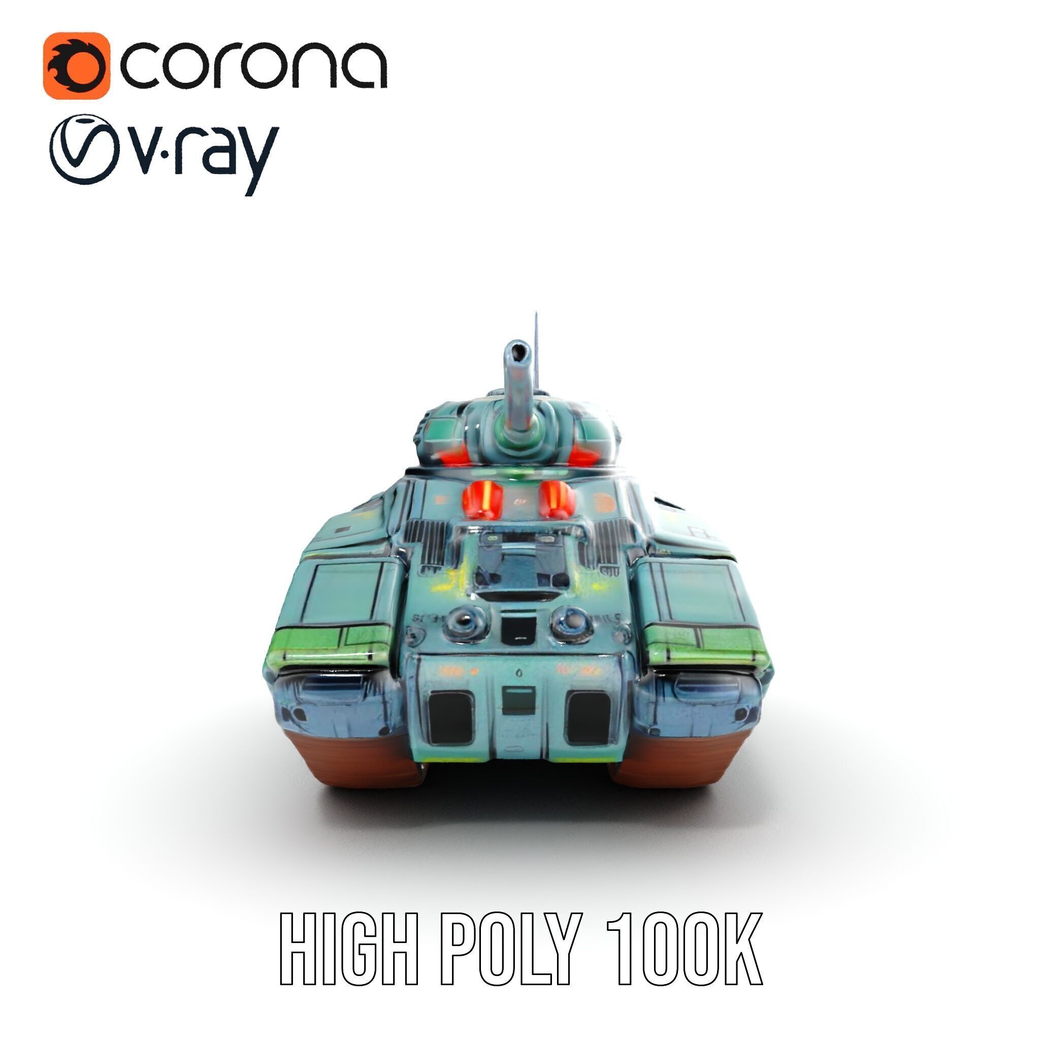 Futuristic Combat Tank Model Pack Low-poly 3D model_20