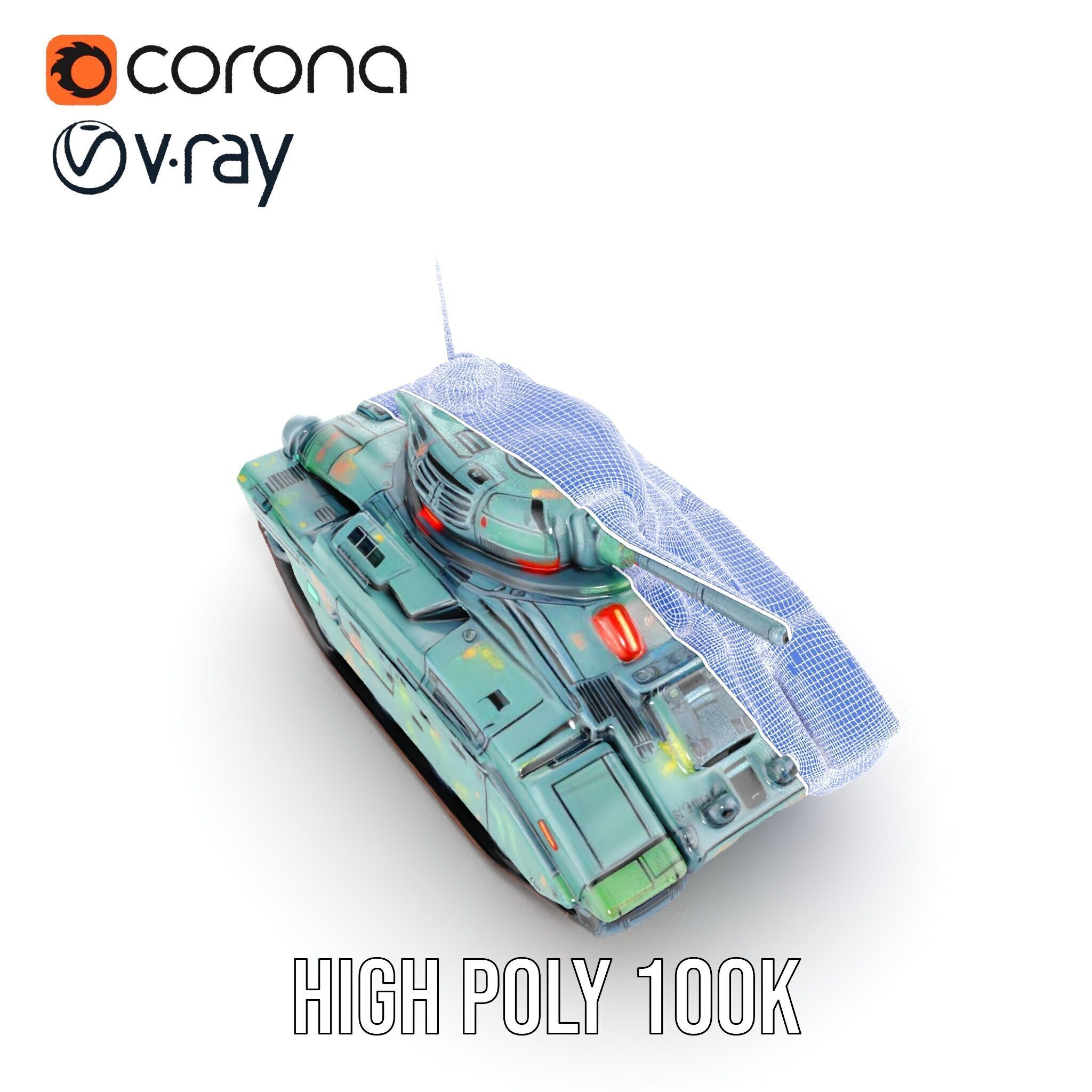 Futuristic Combat Tank Model Pack Low-poly 3D model_38