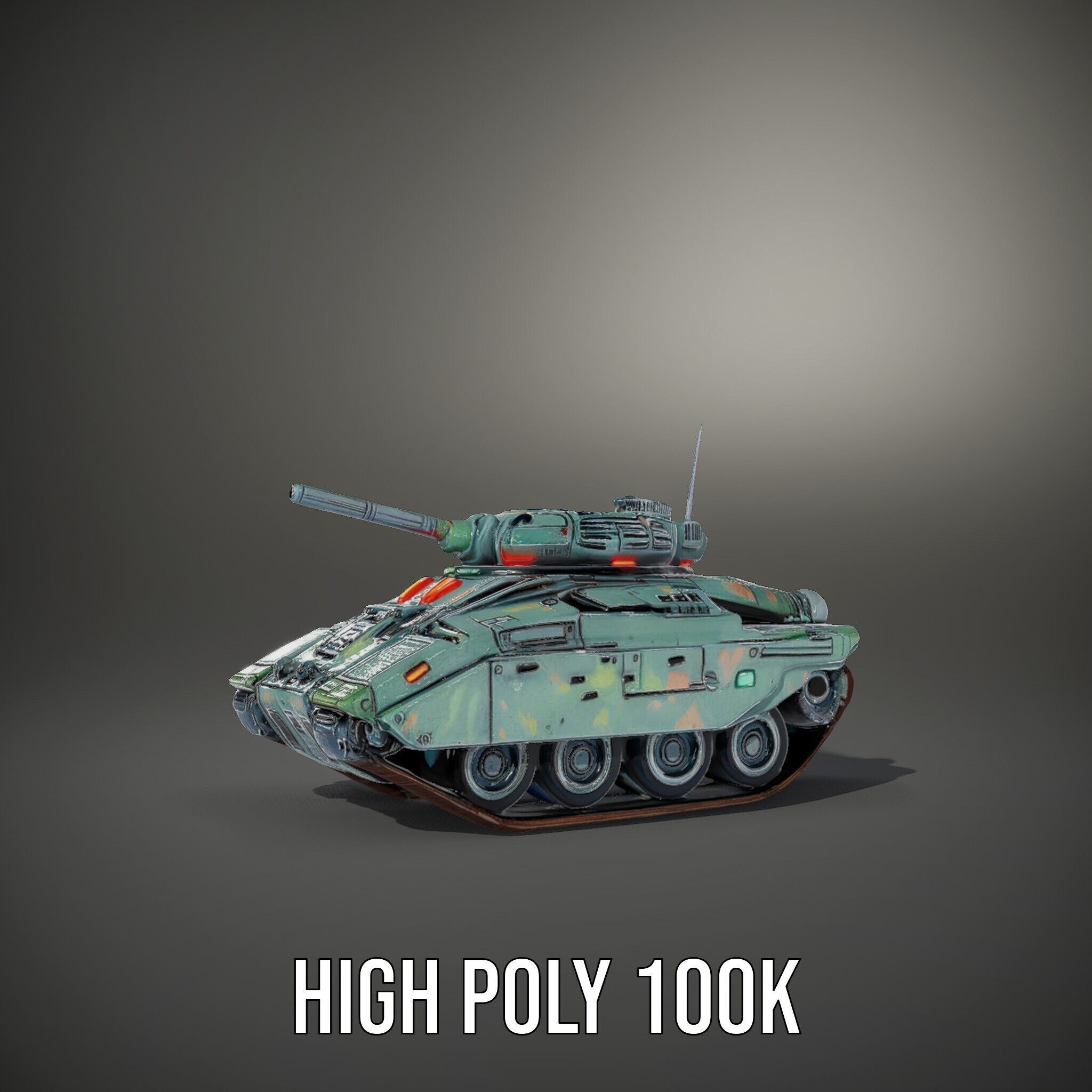 Futuristic Combat Tank Model Pack Low-poly 3D model_15