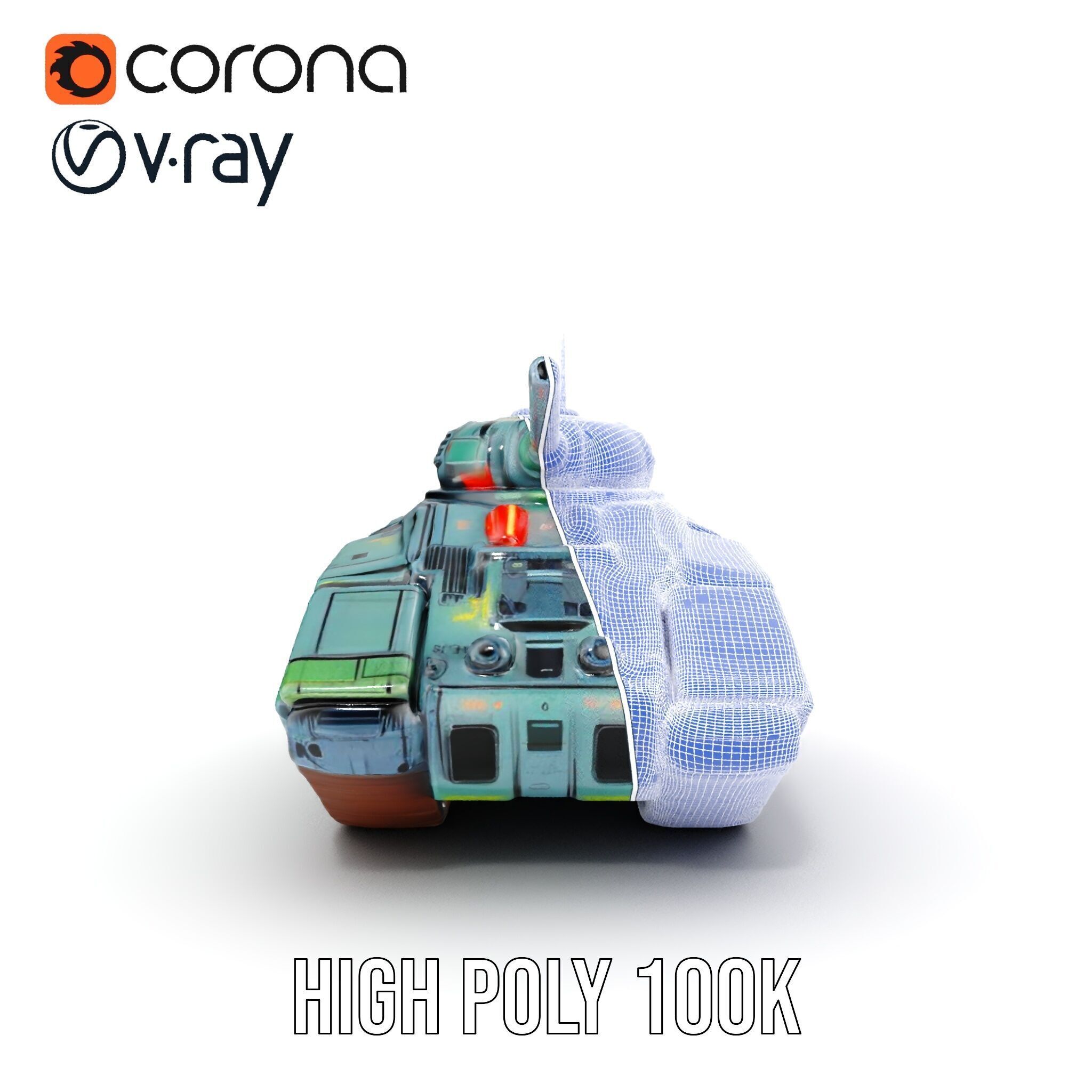 Futuristic Combat Tank Model Pack Low-poly 3D model_39