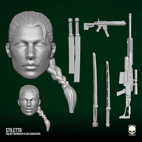 Stiletto GI Joe Fan Art STL Files For Action Figures 3D print model