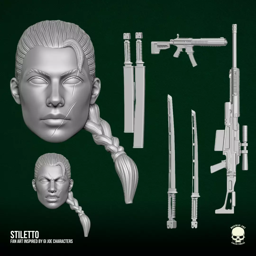 Stiletto GI Joe Fan Art STL Files For Action Figures 3D print model_0