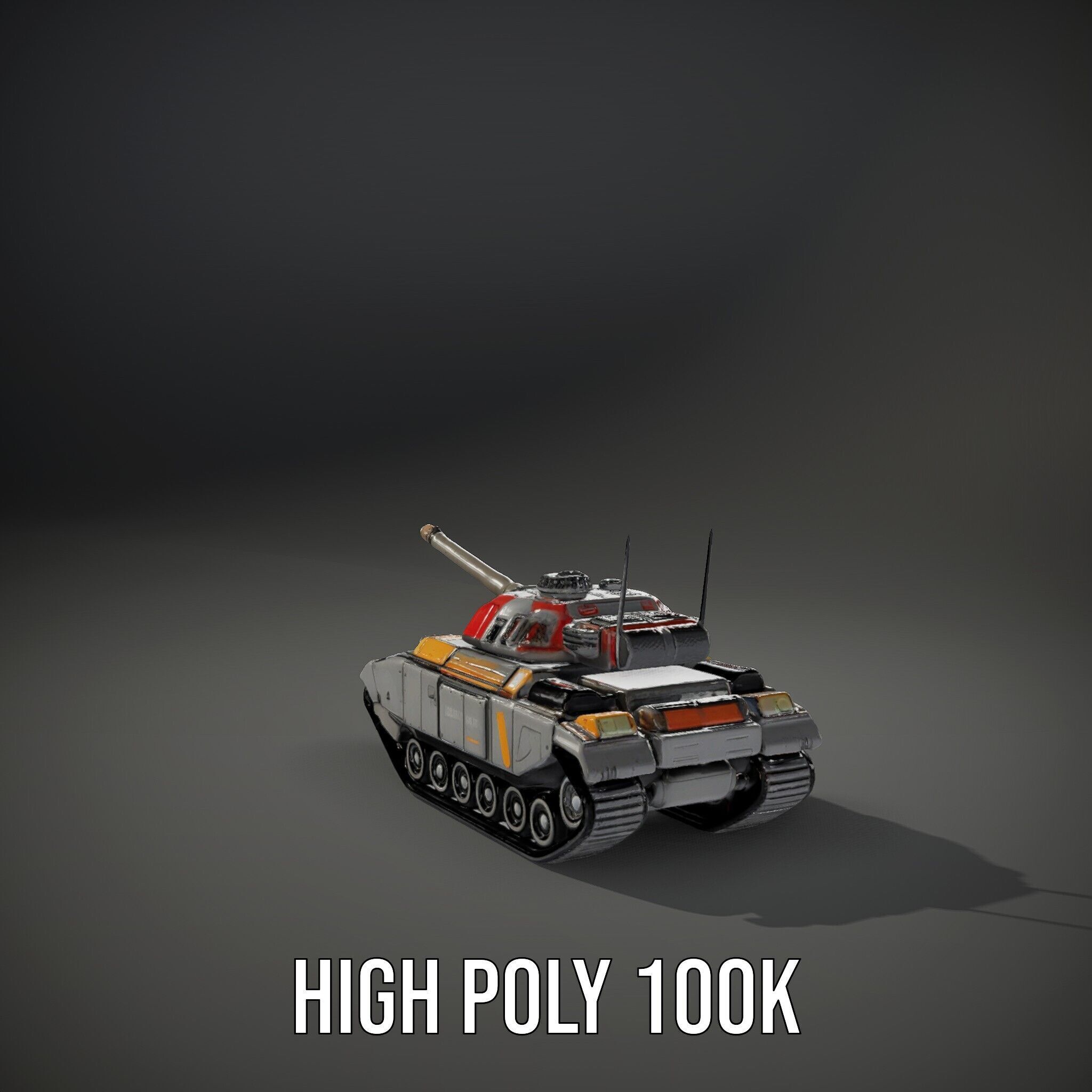 Futuristic Tank D Model Pack Low-poly 3D model_9