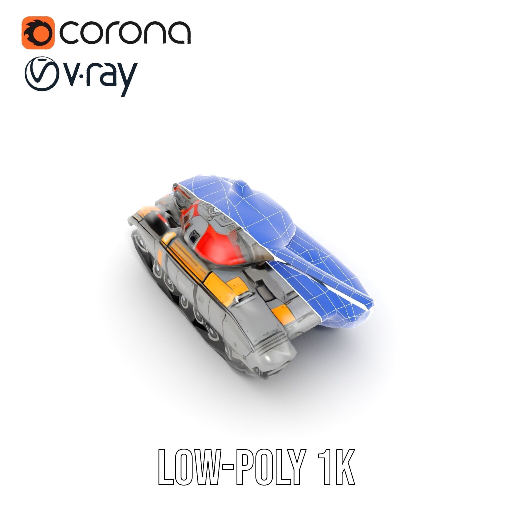 Futuristic Tank D Model Pack Low-poly 3D model_33