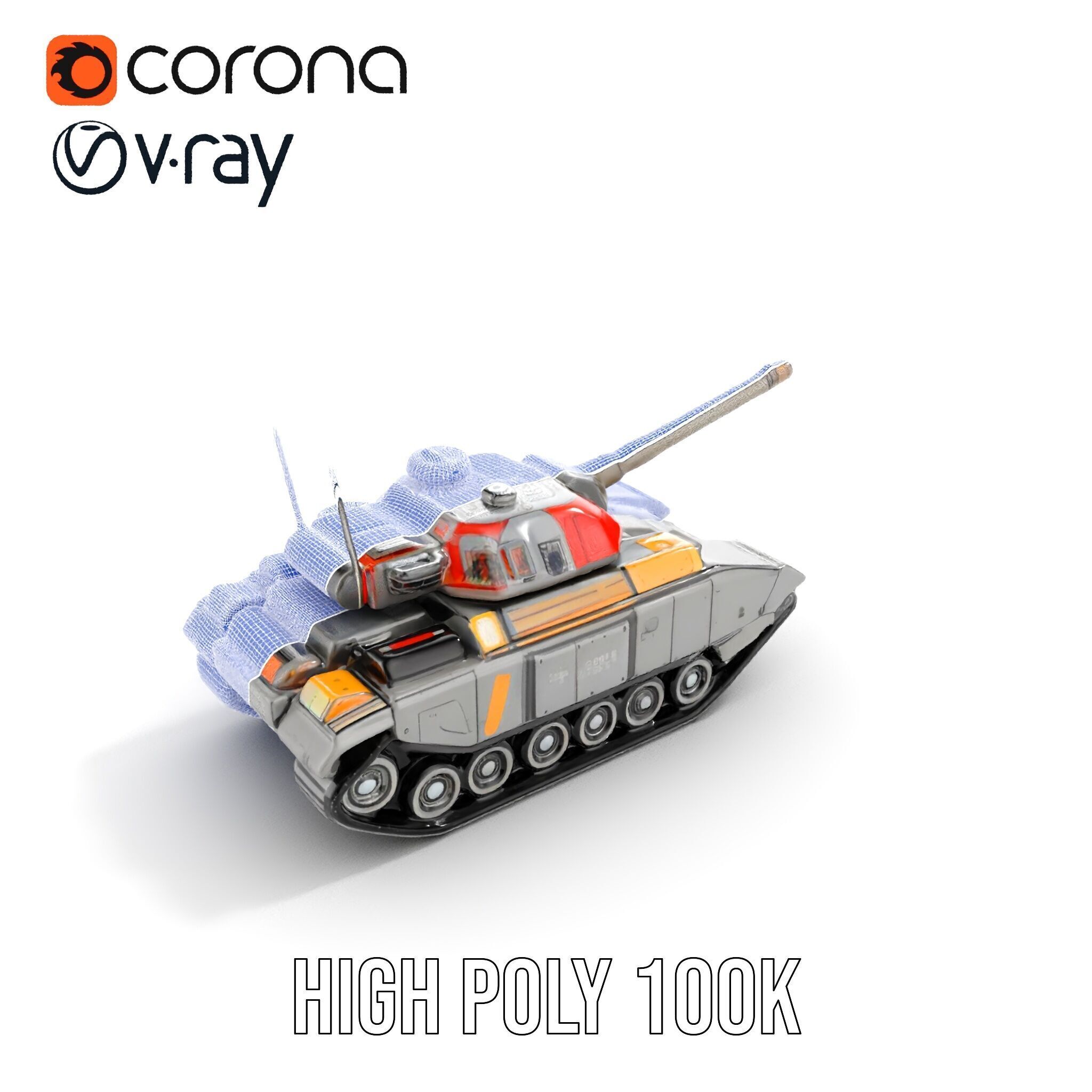 Futuristic Tank D Model Pack Low-poly 3D model_28