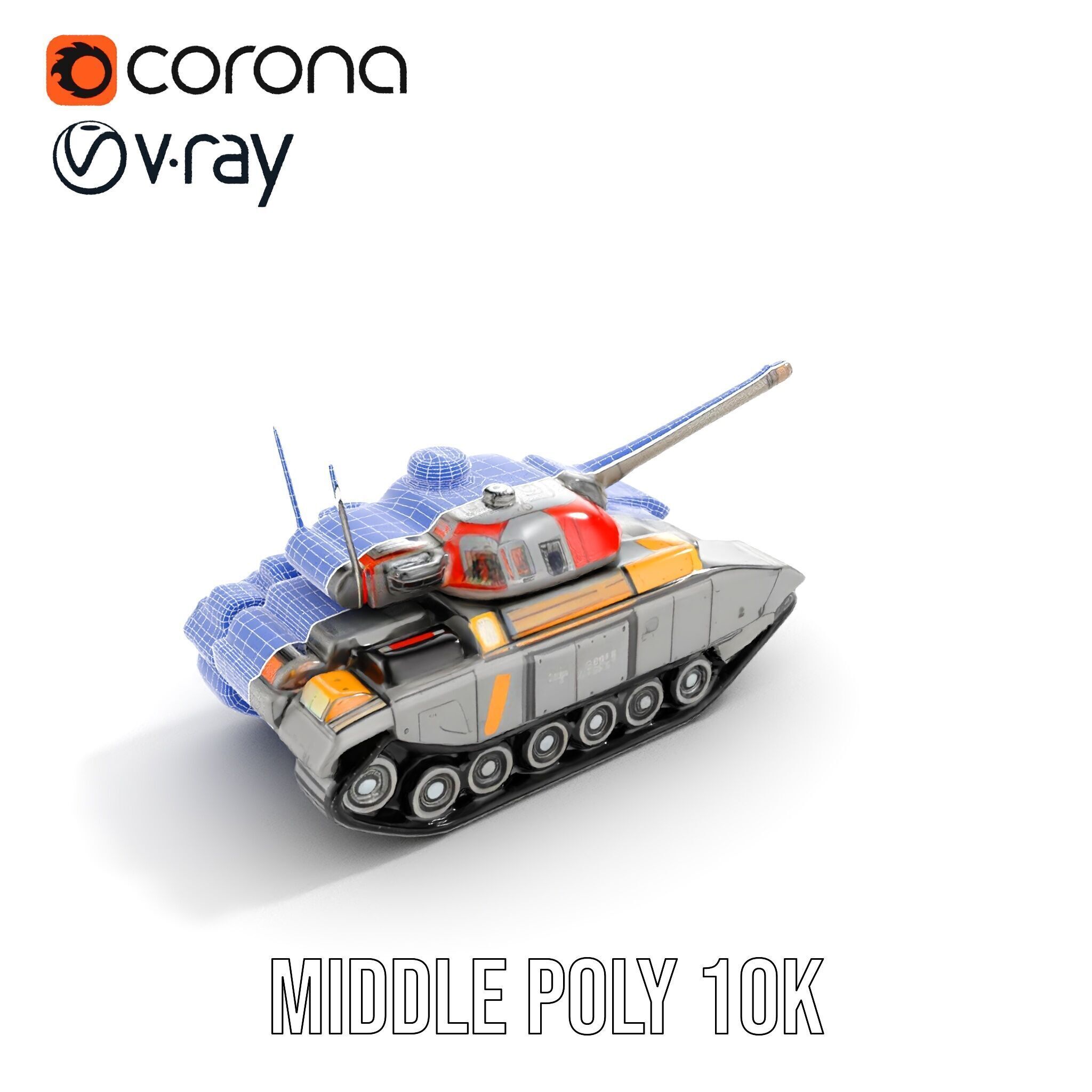 Futuristic Tank D Model Pack Low-poly 3D model_23