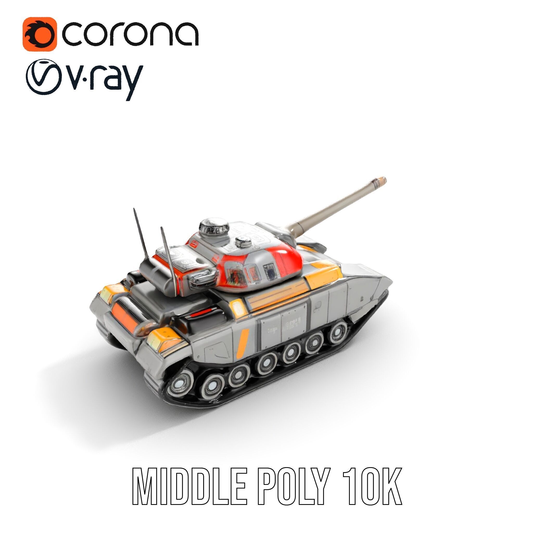Futuristic Tank D Model Pack Low-poly 3D model_18