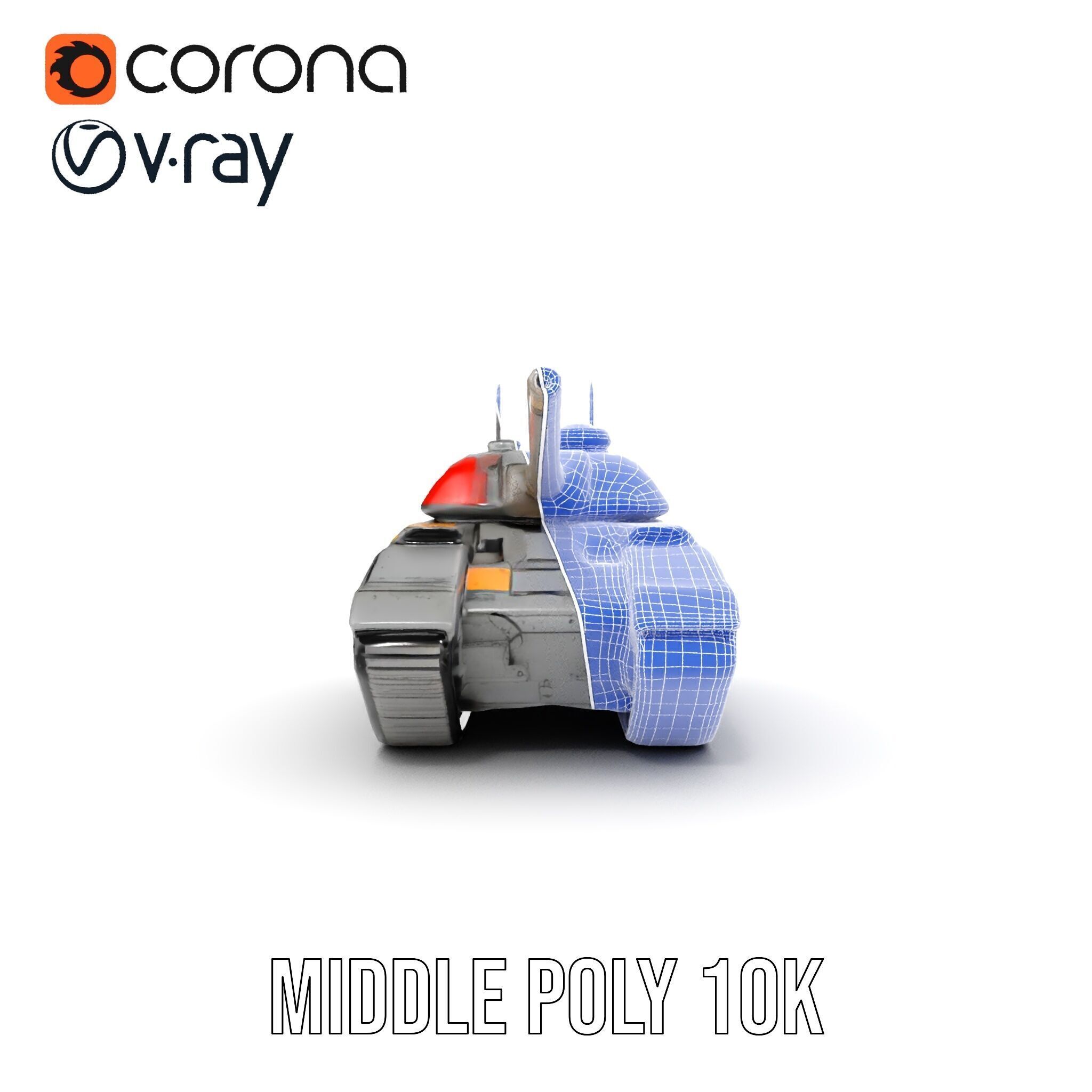 Futuristic Tank D Model Pack Low-poly 3D model_32