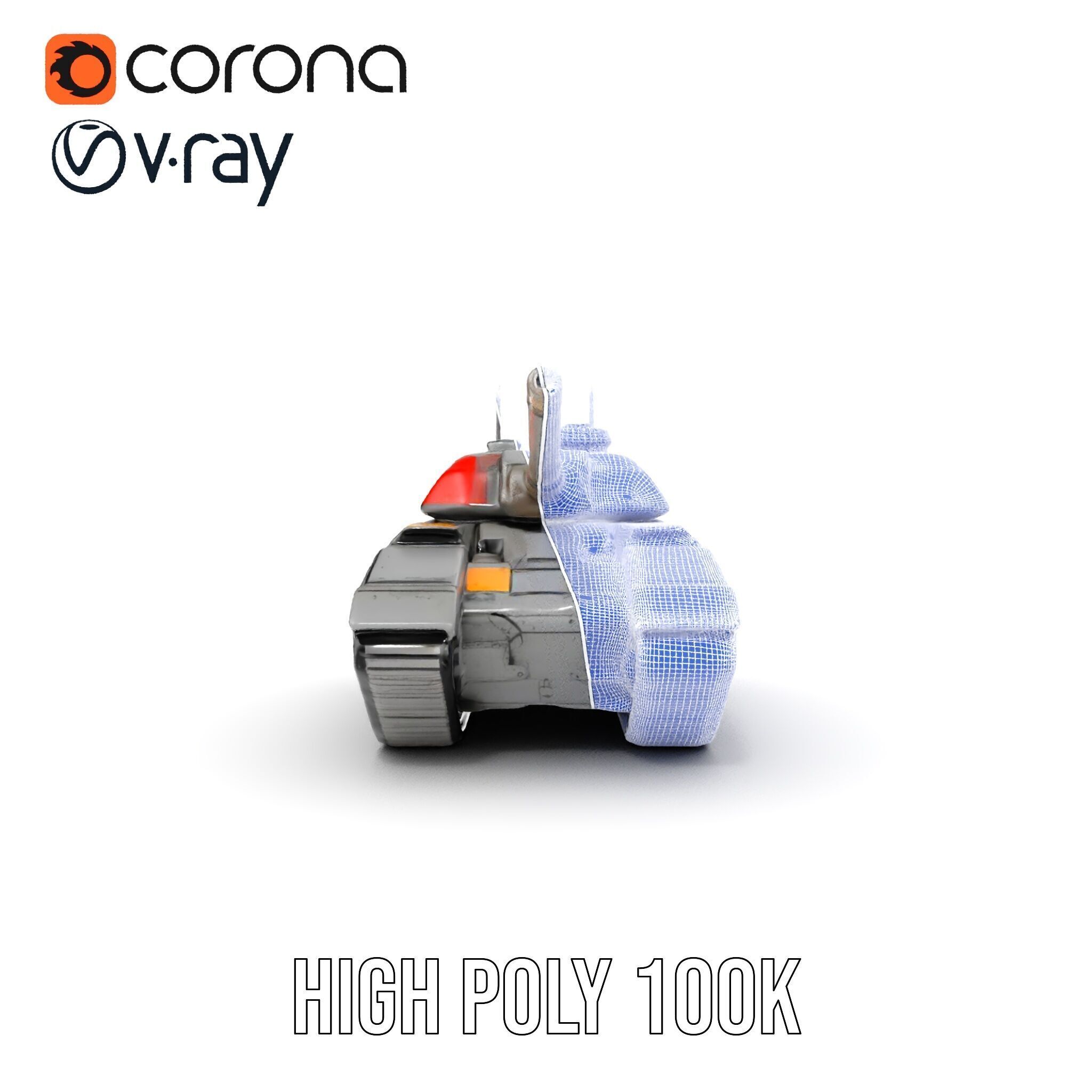 Futuristic Tank D Model Pack Low-poly 3D model_31