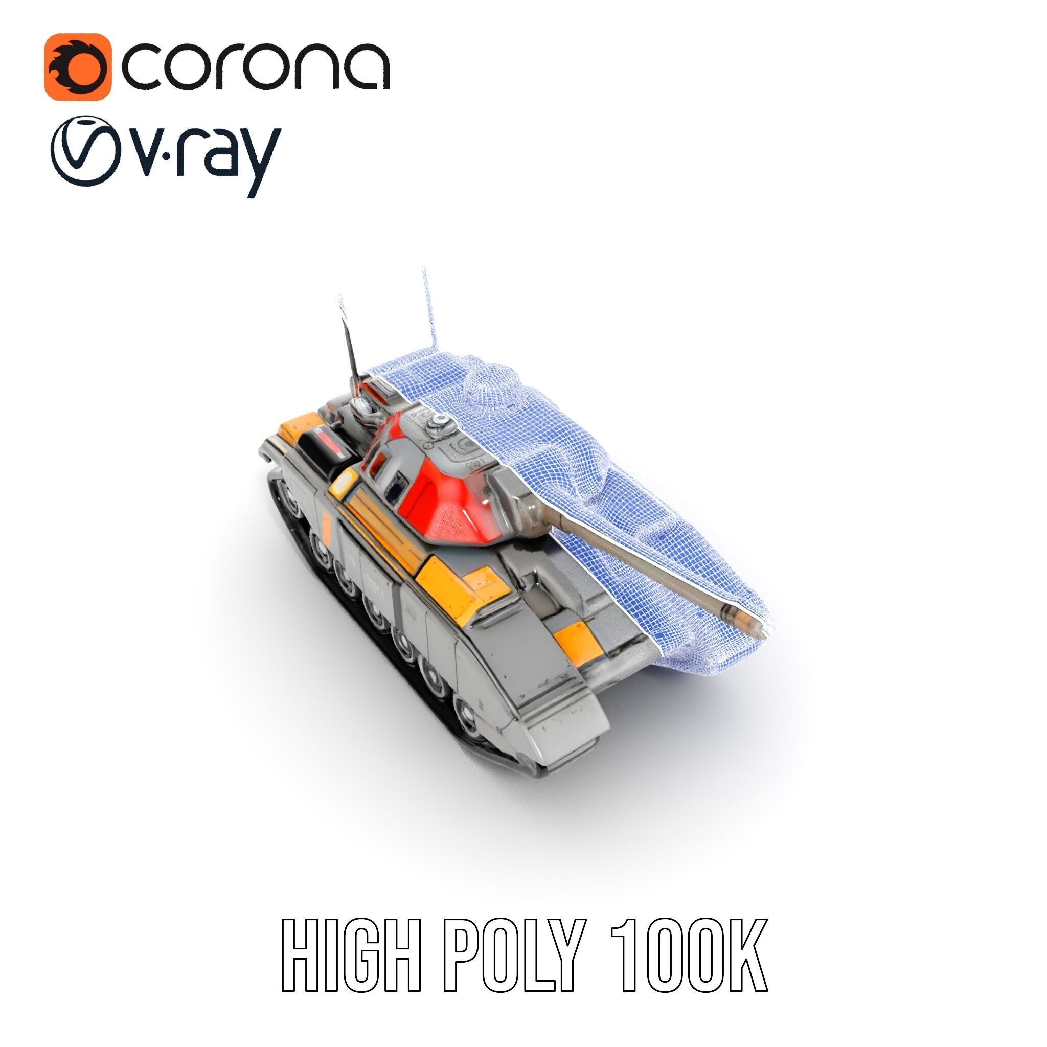Futuristic Tank D Model Pack Low-poly 3D model_39