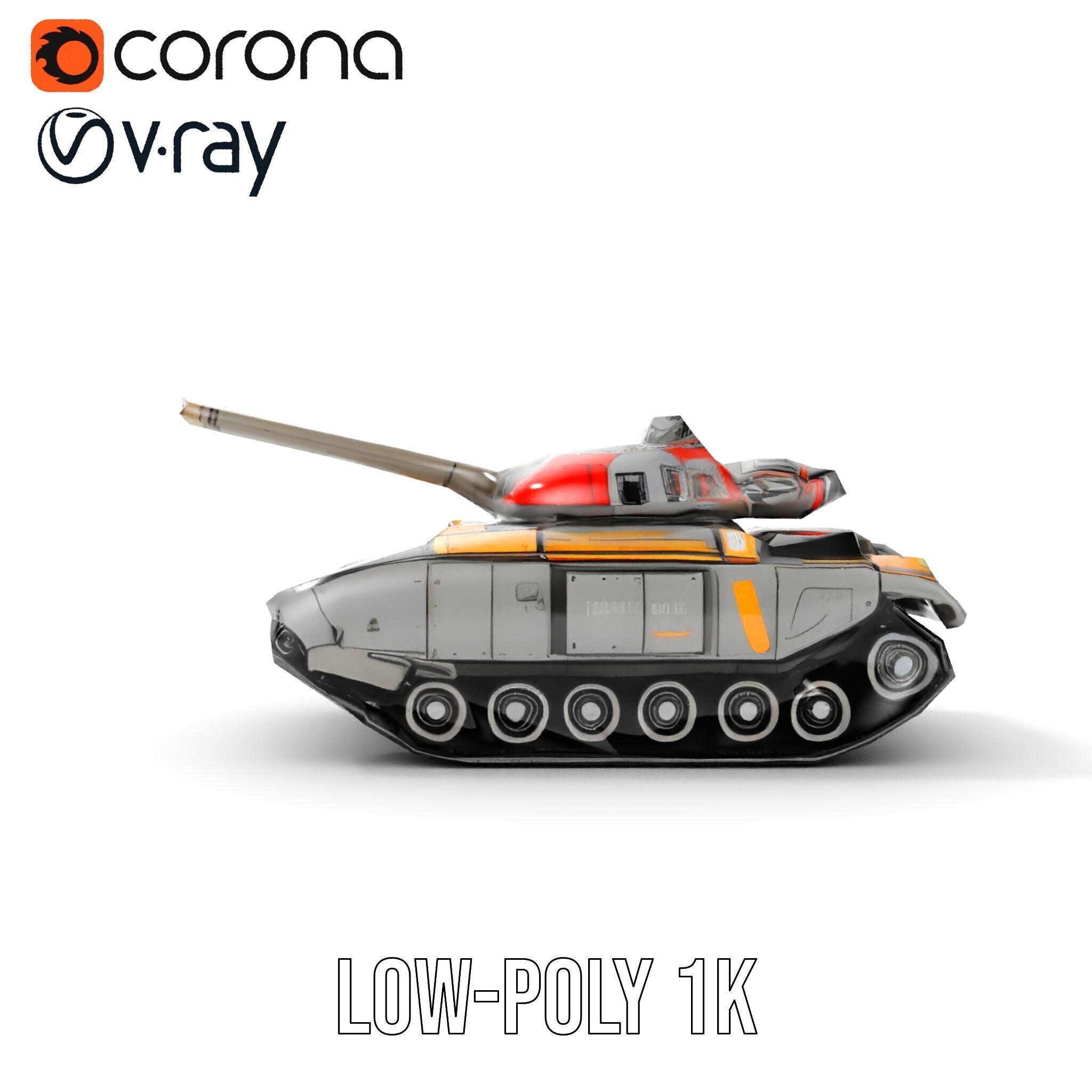Futuristic Tank D Model Pack Low-poly 3D model_14