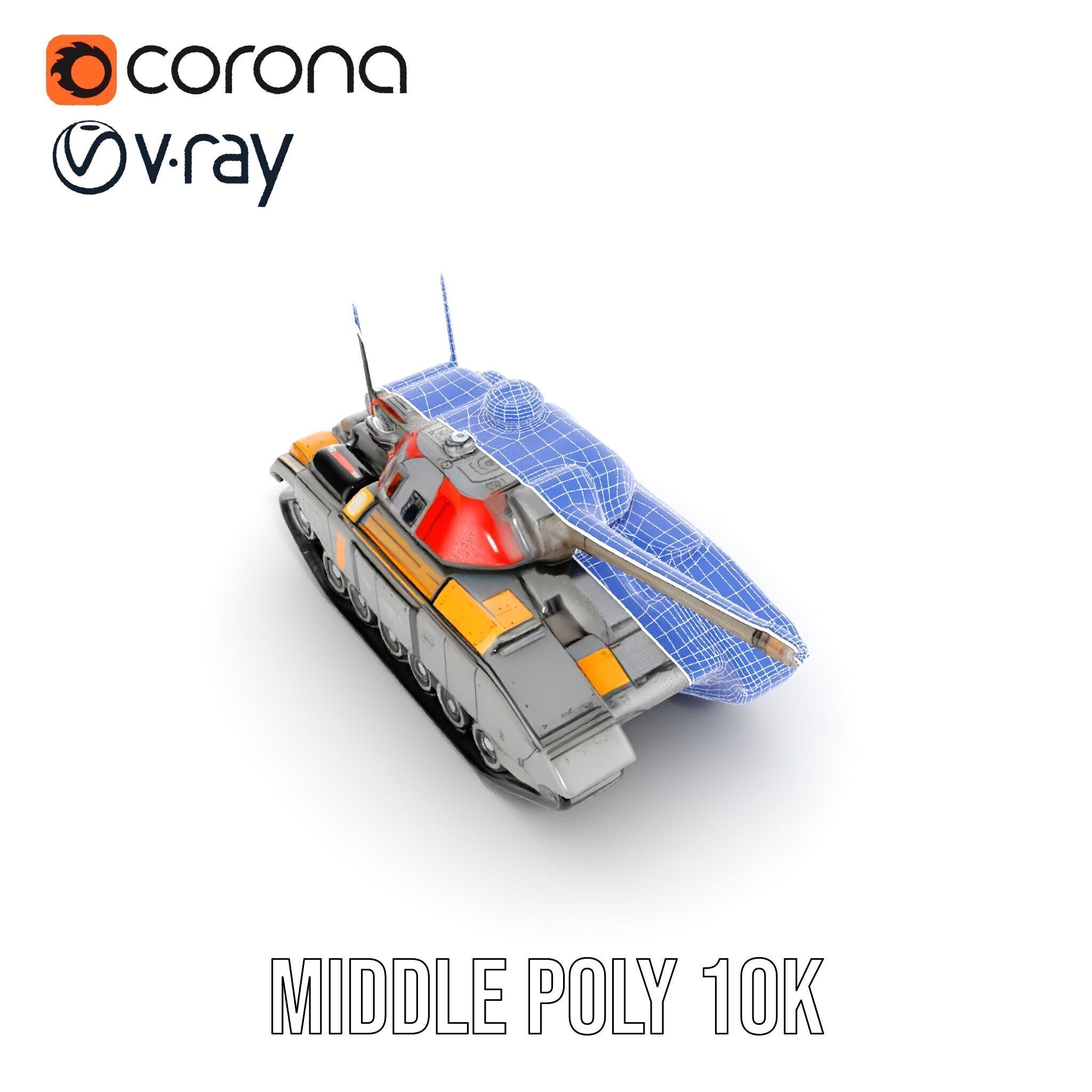 Futuristic Tank D Model Pack Low-poly 3D model_26