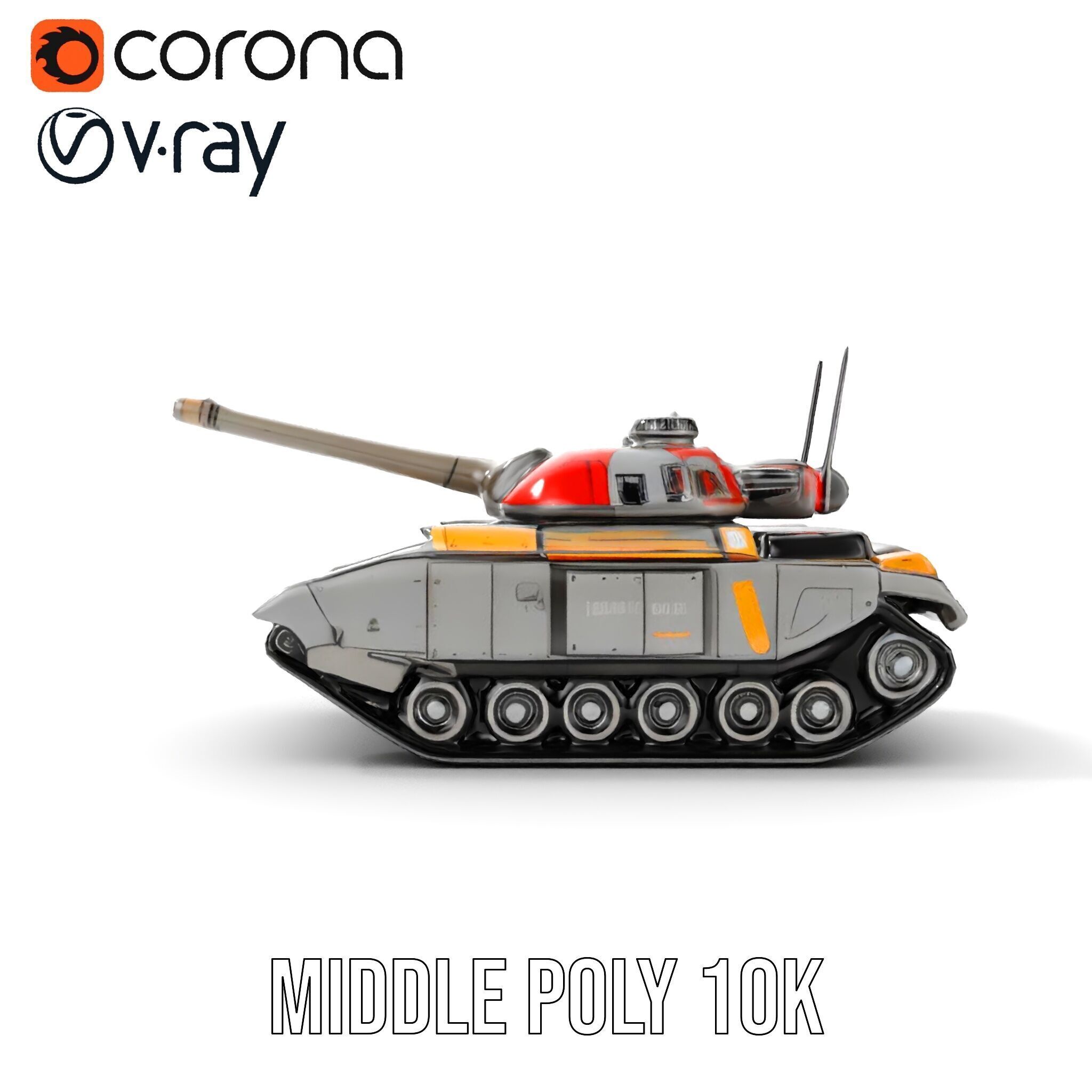 Futuristic Tank D Model Pack Low-poly 3D model_16