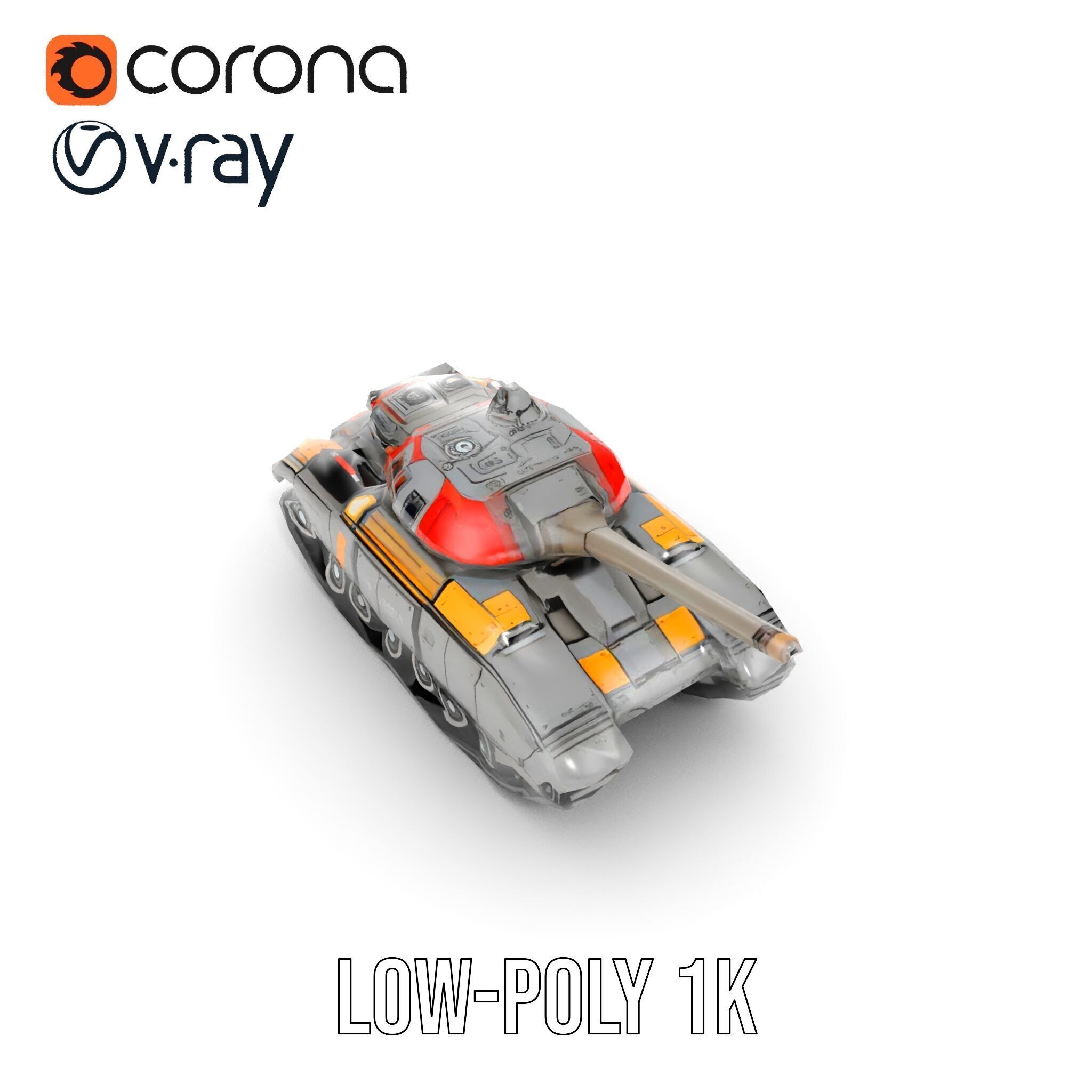 Futuristic Tank D Model Pack Low-poly 3D model_21