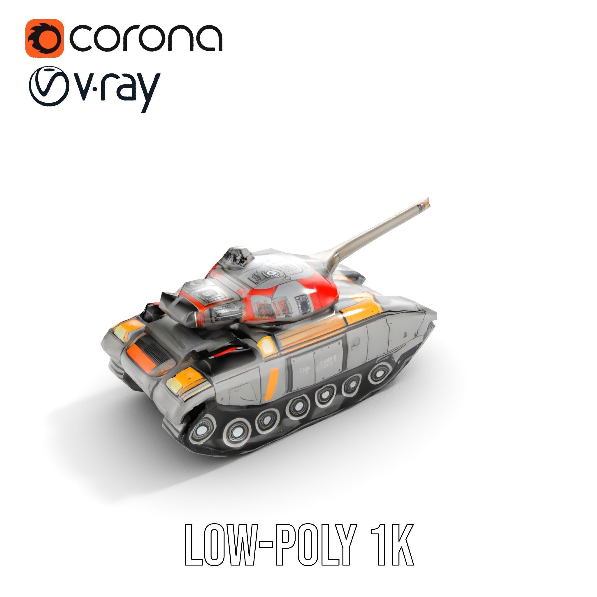 Futuristic Tank D Model Pack Low-poly 3D model_11