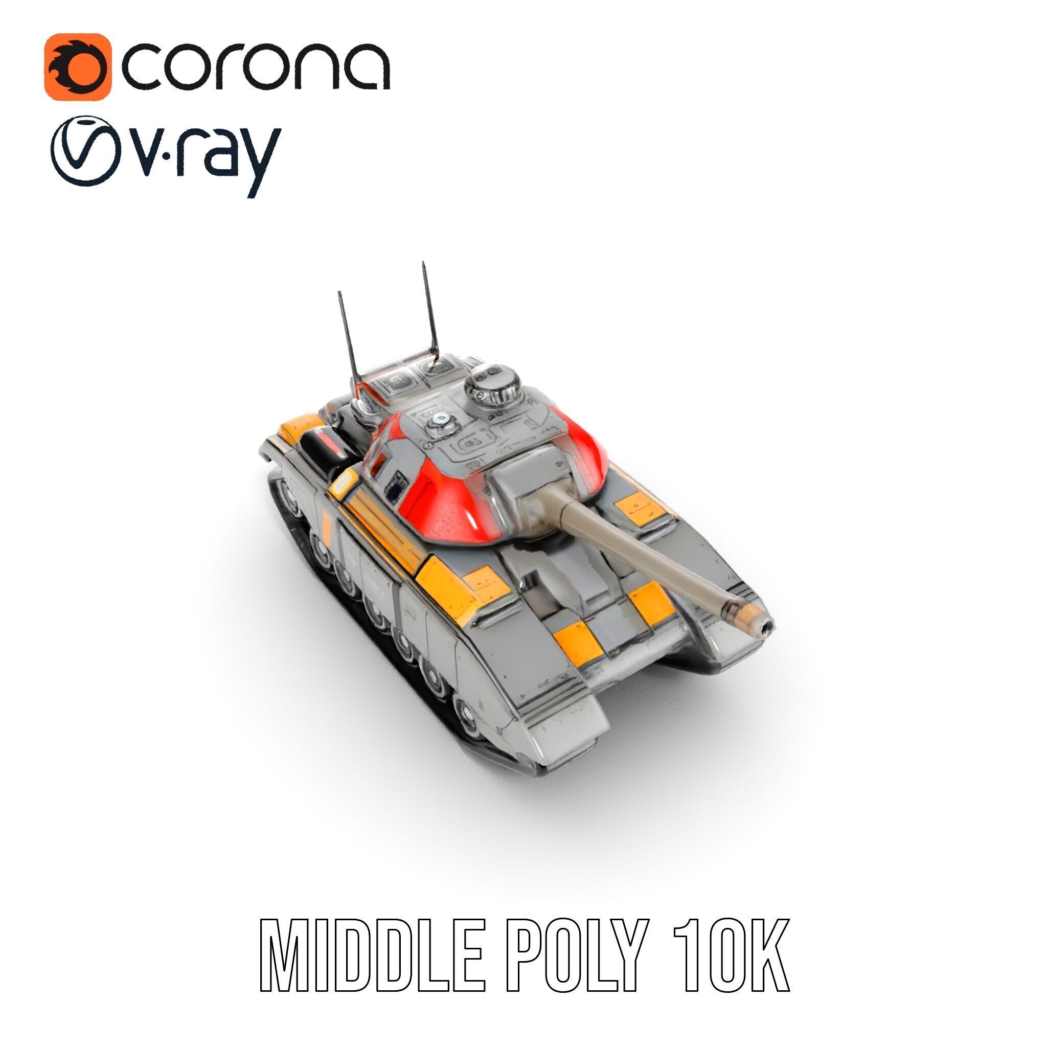 Futuristic Tank D Model Pack Low-poly 3D model_13