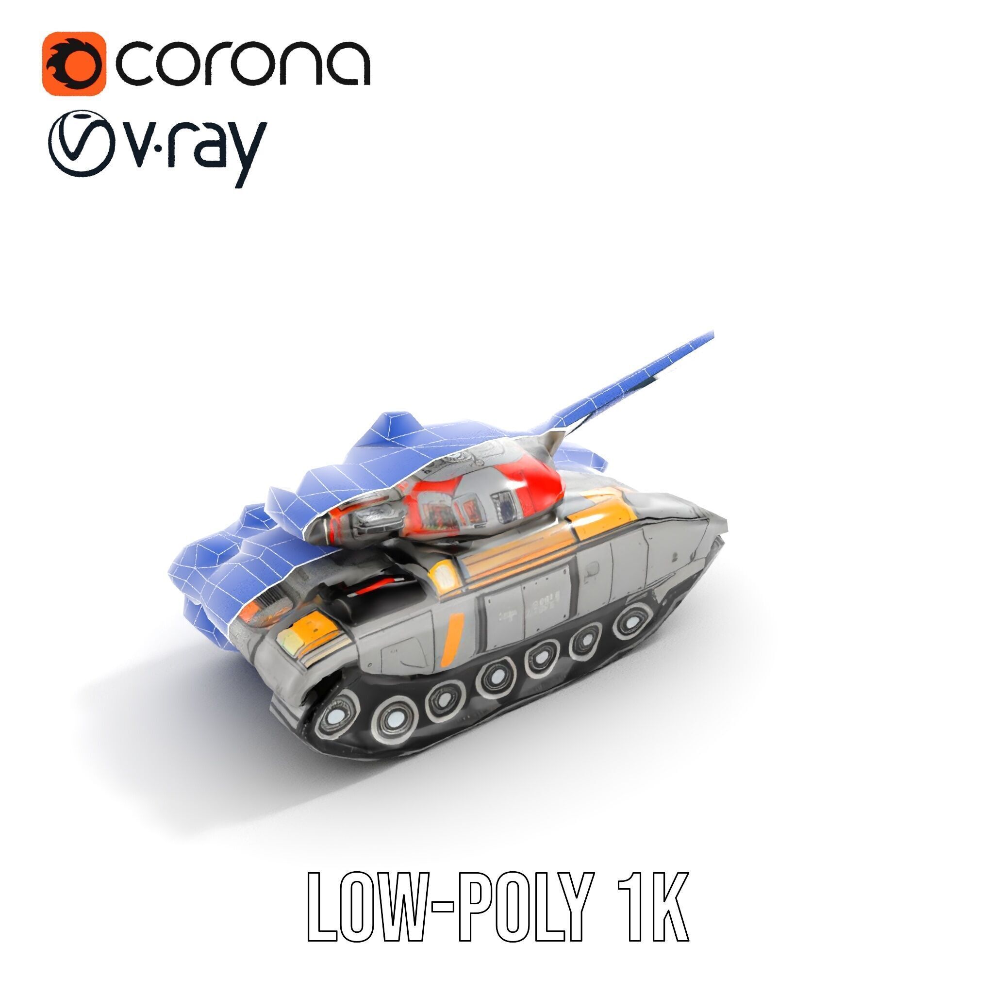Futuristic Tank D Model Pack Low-poly 3D model_24