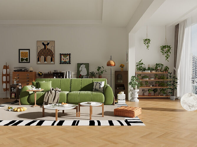 Modern furniture living room 3D model