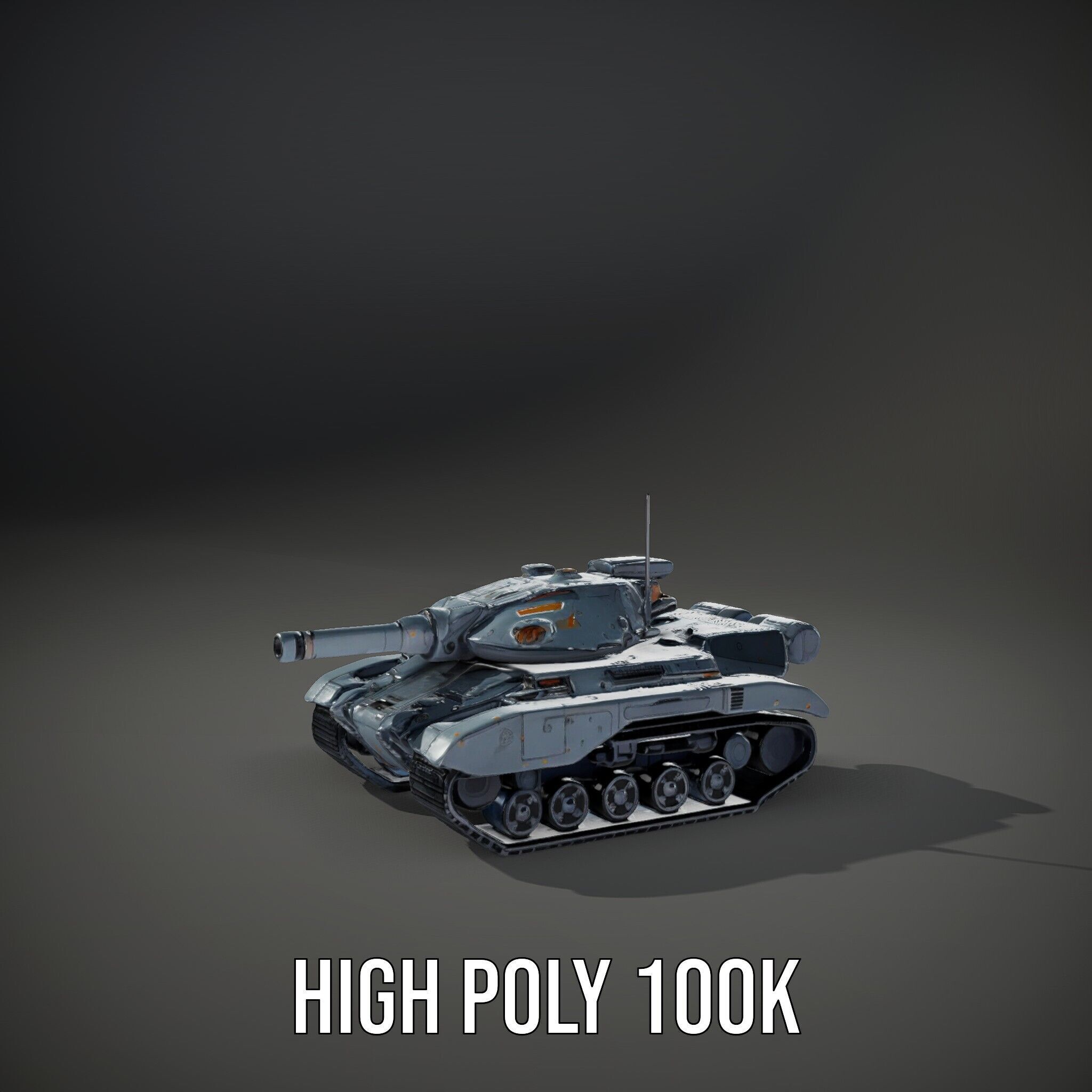 Futuristic Battle Tank Model Pack for Rendering and Games Low-poly 3D model_15