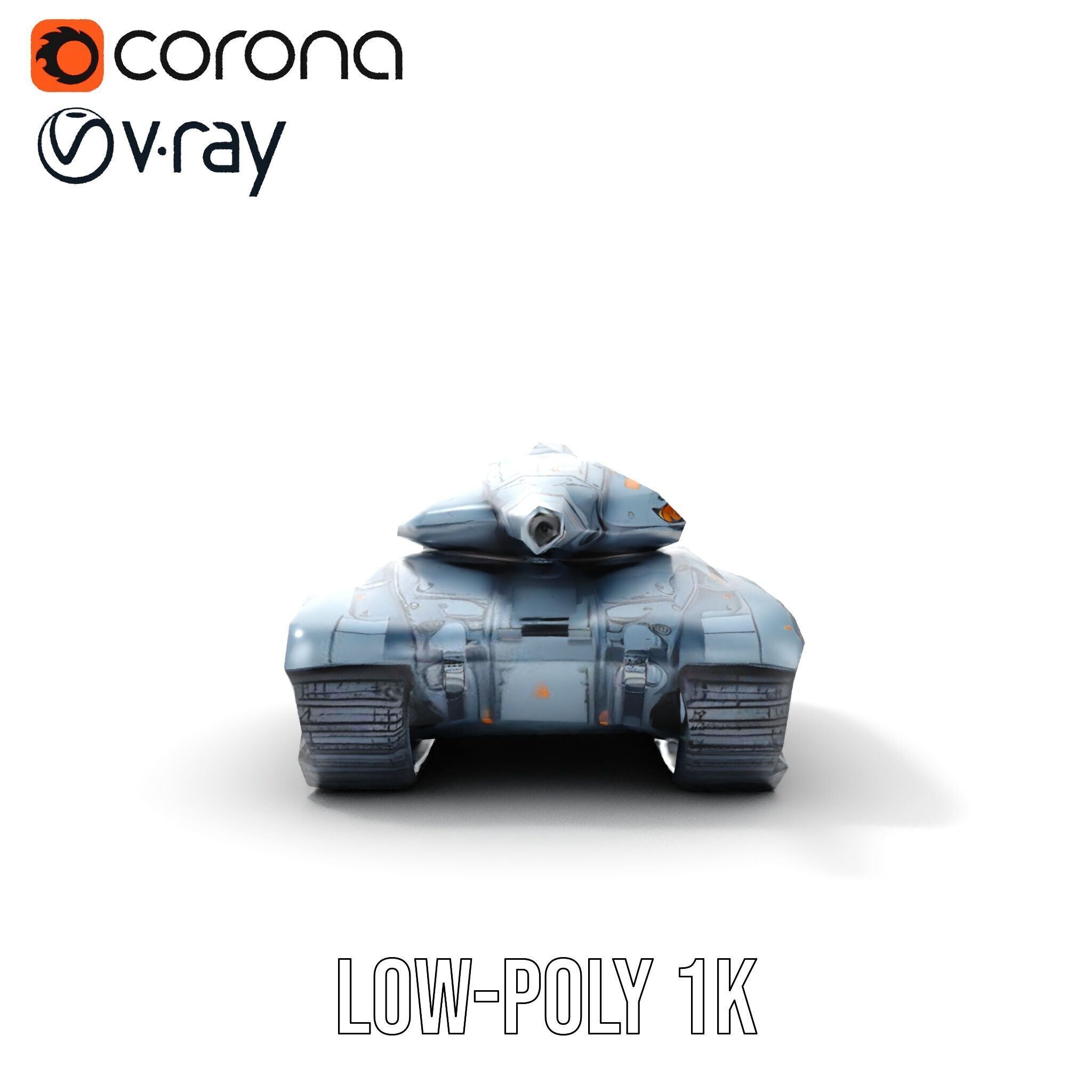 Futuristic Battle Tank Model Pack for Rendering and Games Low-poly 3D model_14