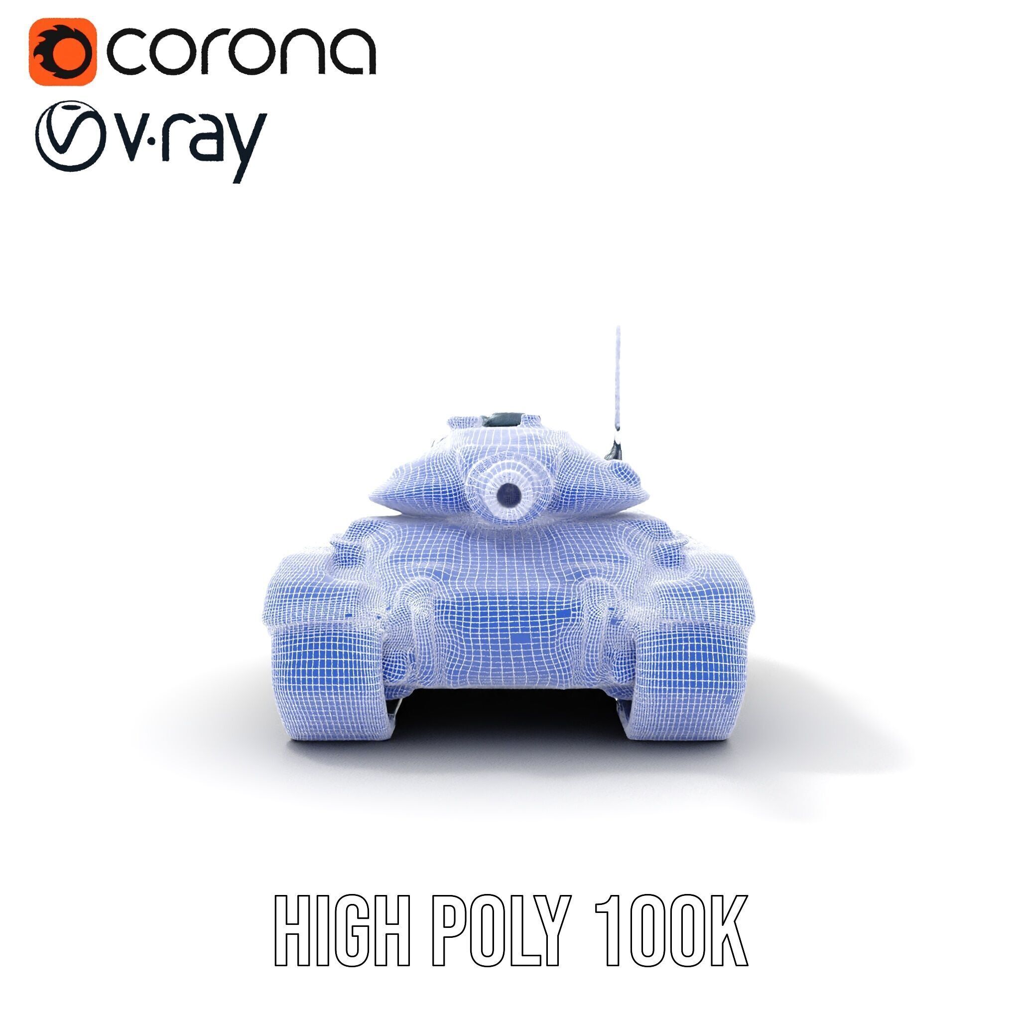 Futuristic Battle Tank Model Pack for Rendering and Games Low-poly 3D model_39