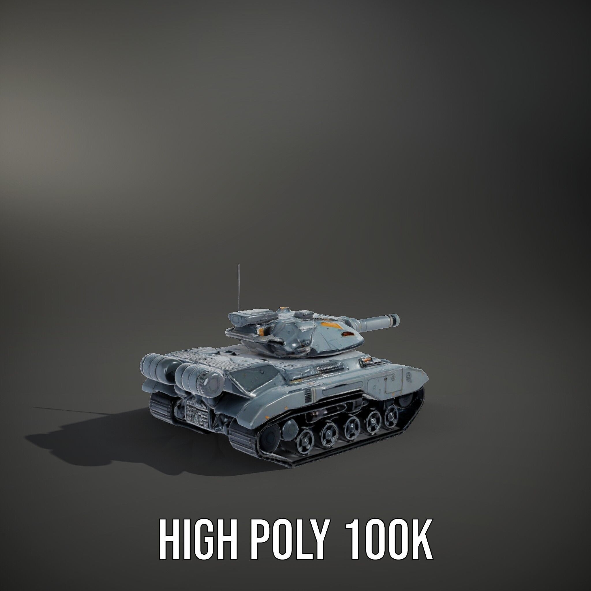 Futuristic Battle Tank Model Pack for Rendering and Games Low-poly 3D model_9