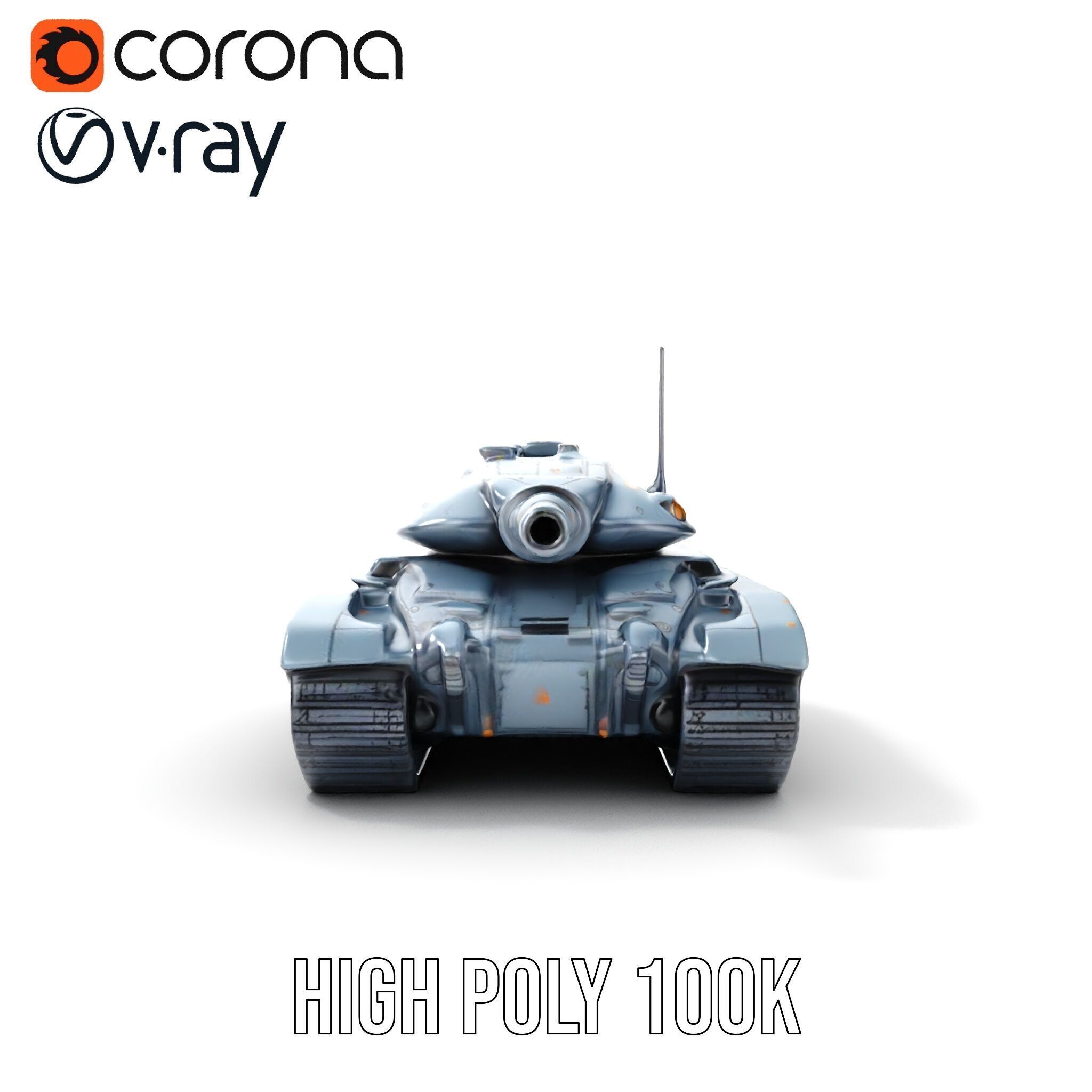 Futuristic Battle Tank Model Pack for Rendering and Games Low-poly 3D model_28