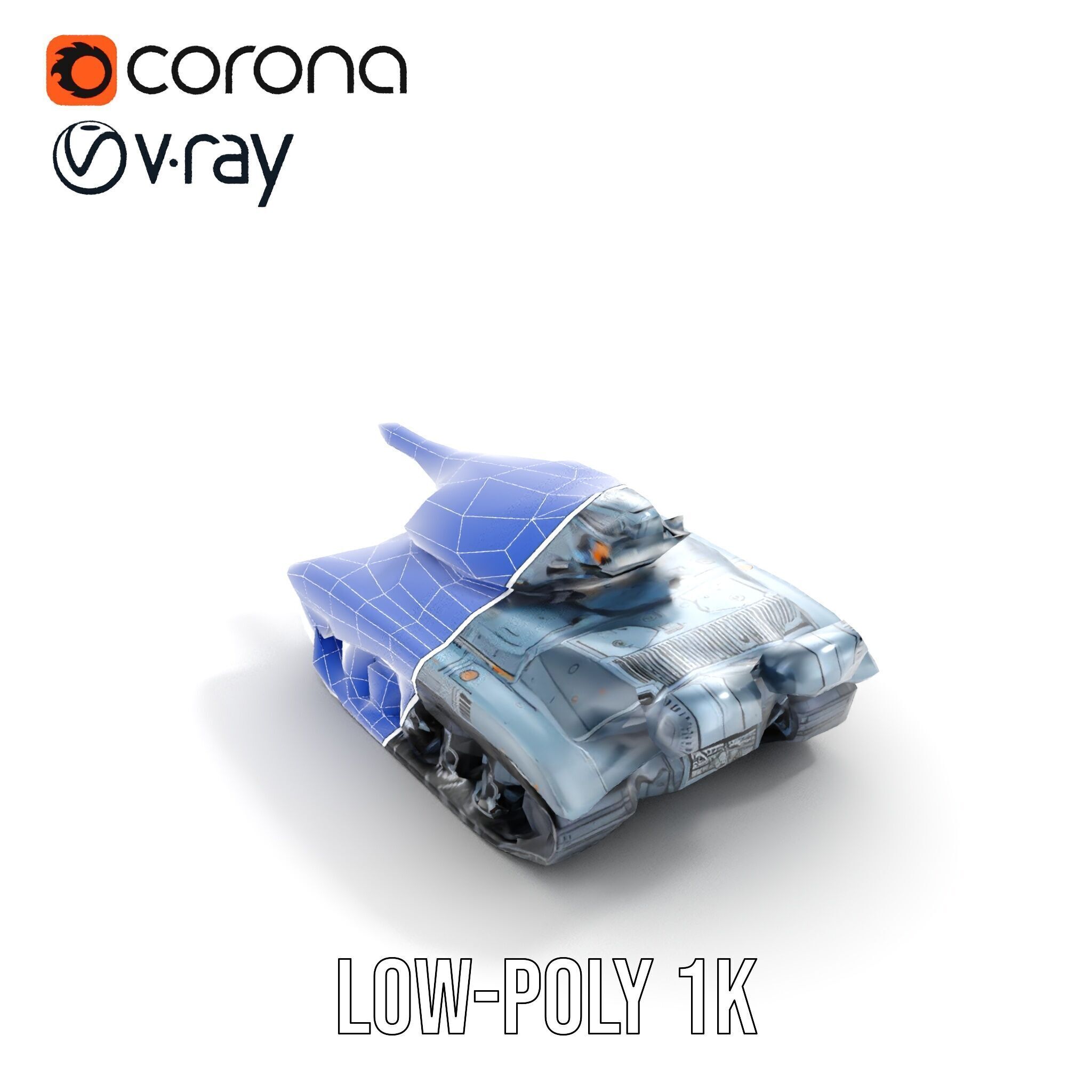 Futuristic Battle Tank Model Pack for Rendering and Games Low-poly 3D model_27