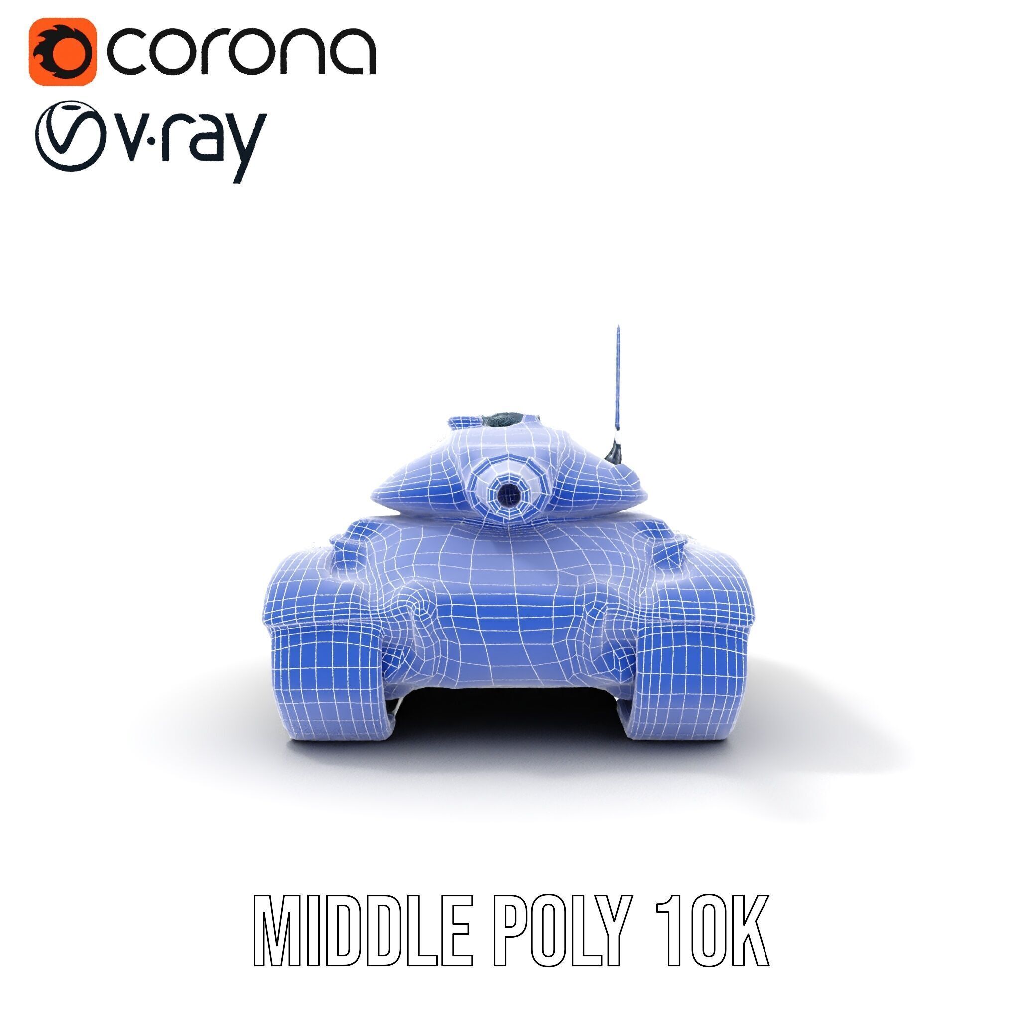 Futuristic Battle Tank Model Pack for Rendering and Games Low-poly 3D model_29