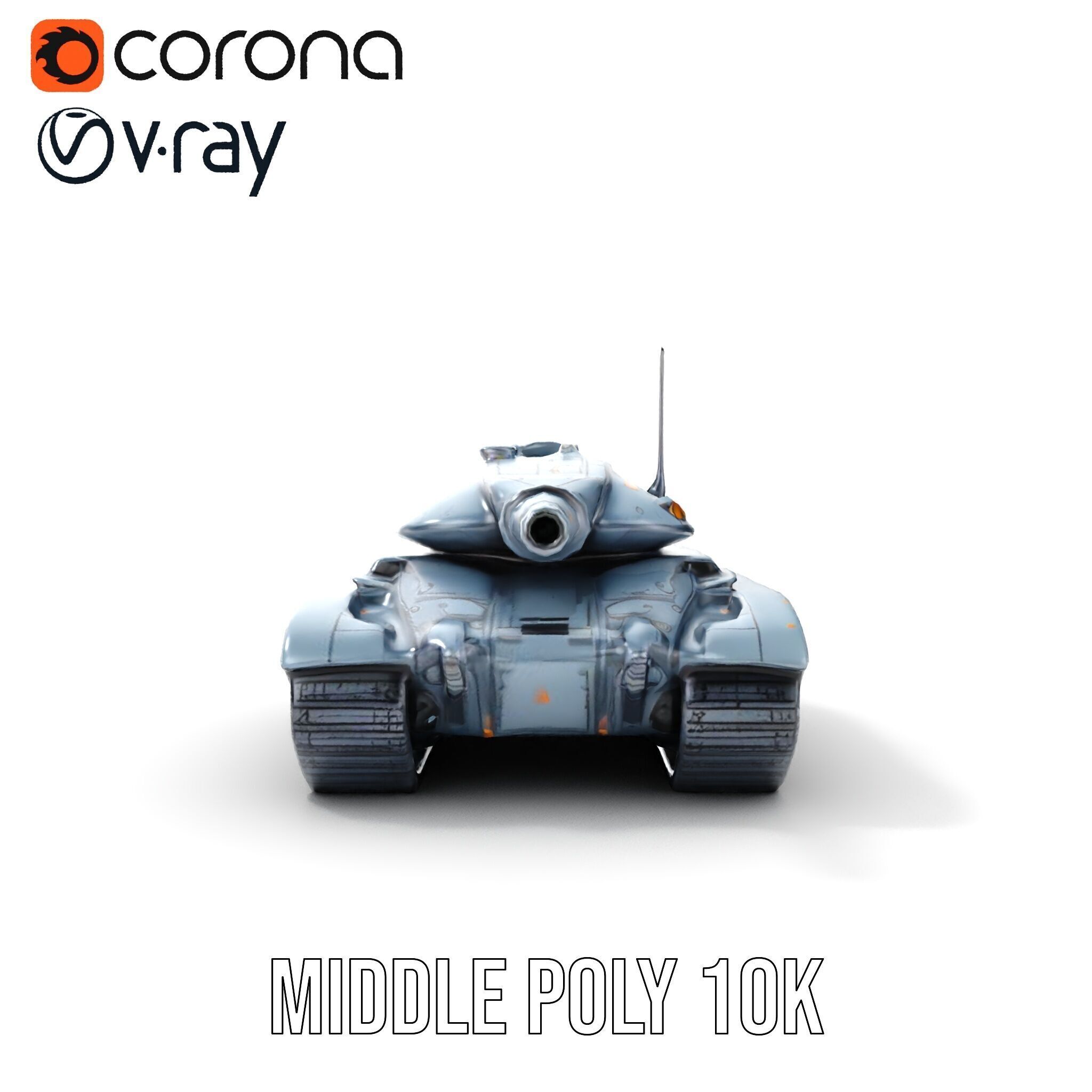 Futuristic Battle Tank Model Pack for Rendering and Games Low-poly 3D model_10