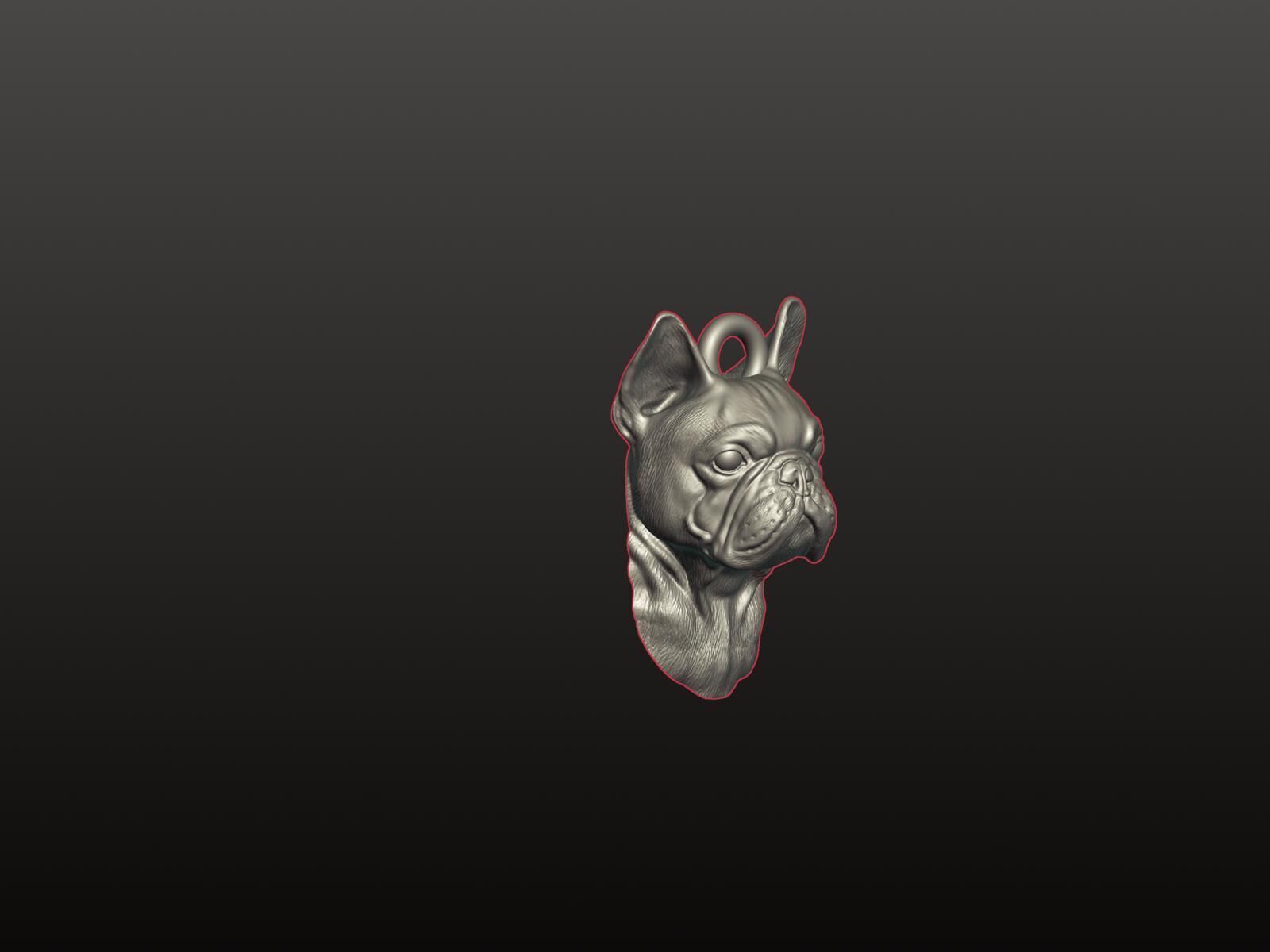 French Bulldog STL File - French Bulldog Keychain 3D print model_4