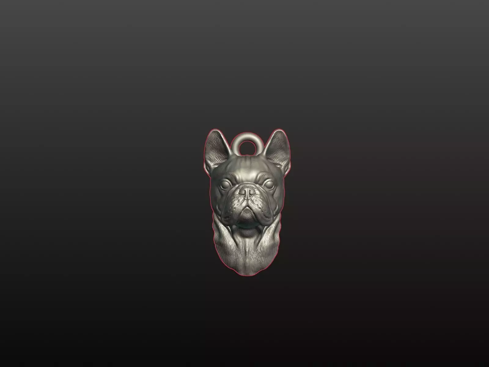 French Bulldog STL File - French Bulldog Keychain 3D print model_0