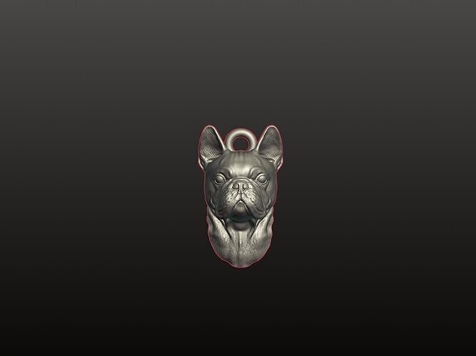 French Bulldog STL File - French Bulldog Keychain 3D print model