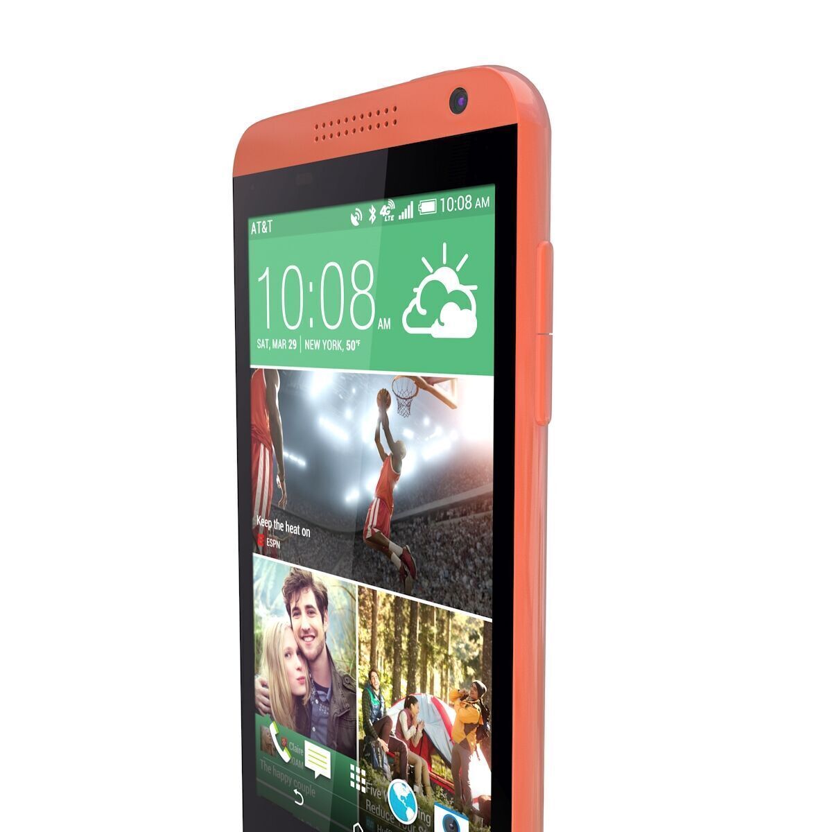 Htc desire 610 Red 3D model_9