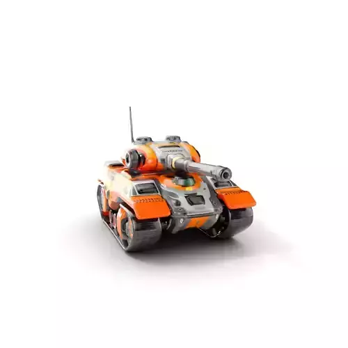 Futuristic Orange Battle Tank D Model Pack Low-poly 3D model
