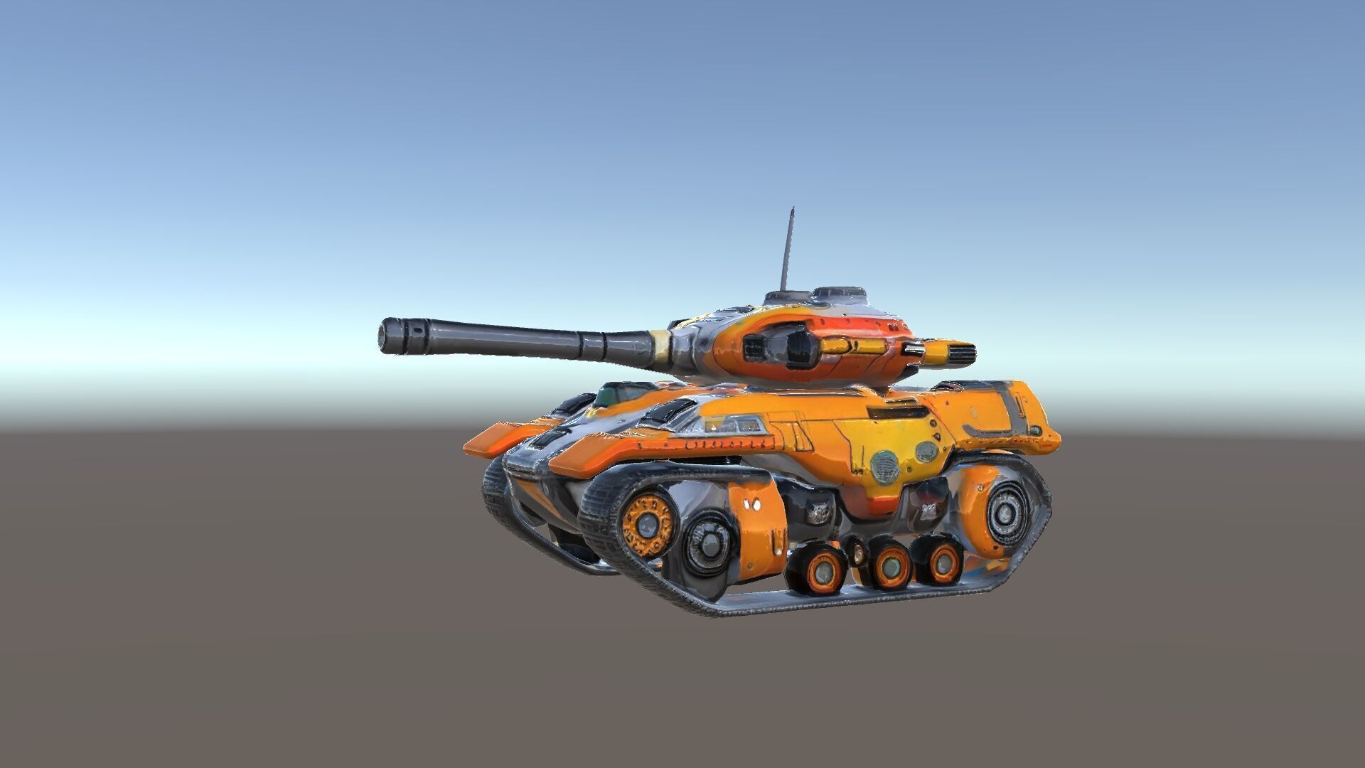 Futuristic Orange Battle Tank D Model Pack Low-poly 3D model_35