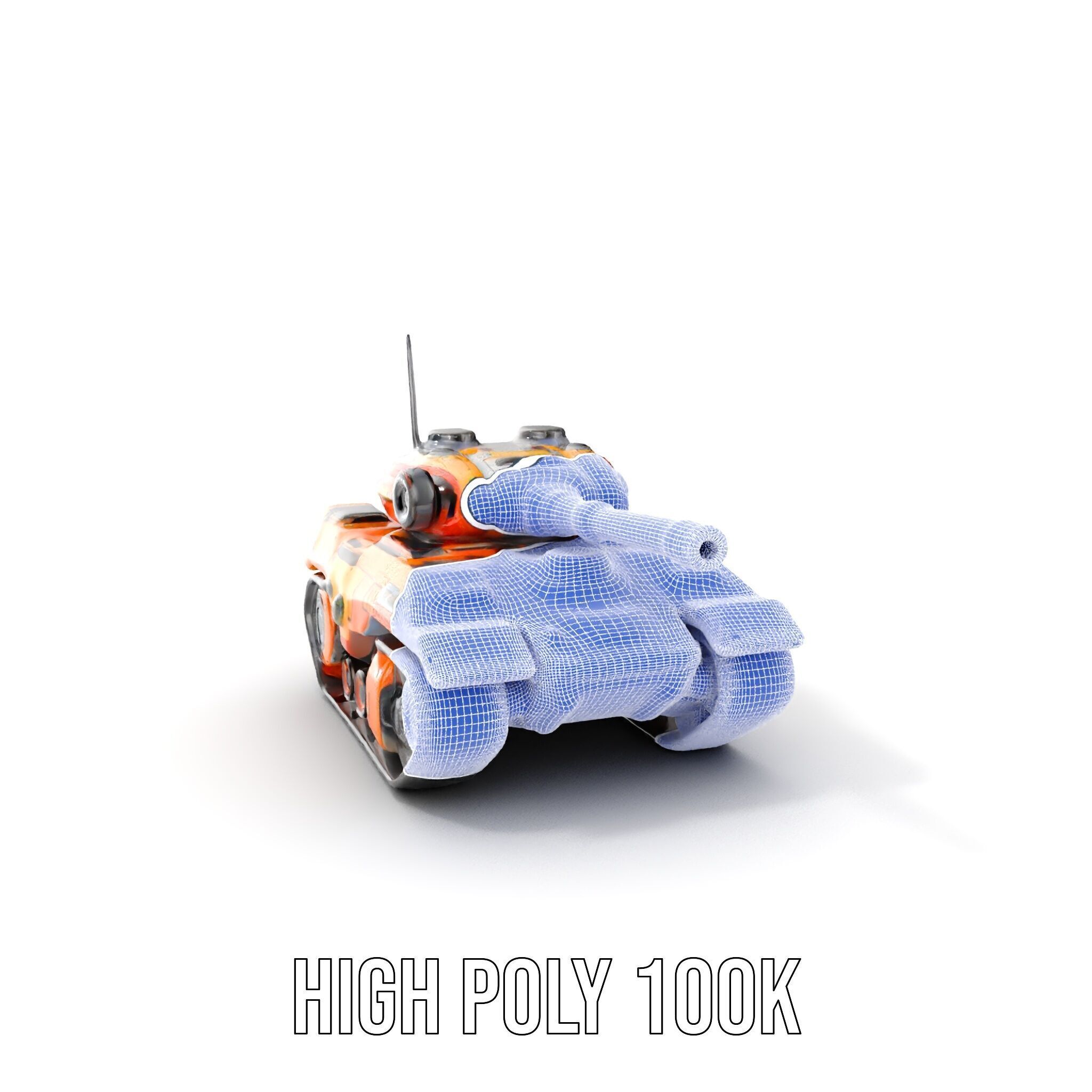 Futuristic Orange Battle Tank D Model Pack Low-poly 3D model_5