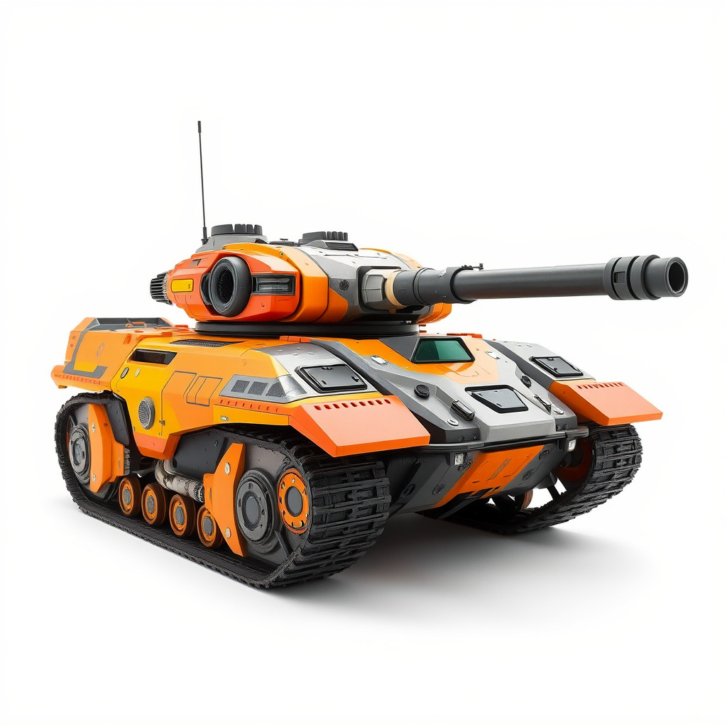 Futuristic Orange Battle Tank D Model Pack Low-poly 3D model_3