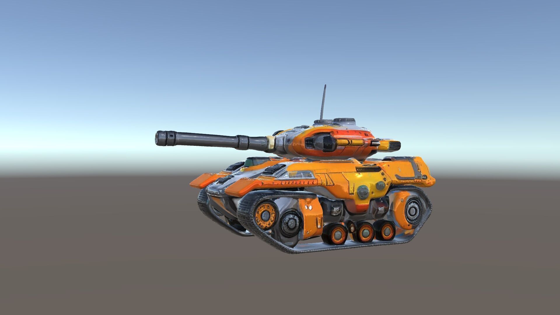Futuristic Orange Battle Tank D Model Pack Low-poly 3D model_6