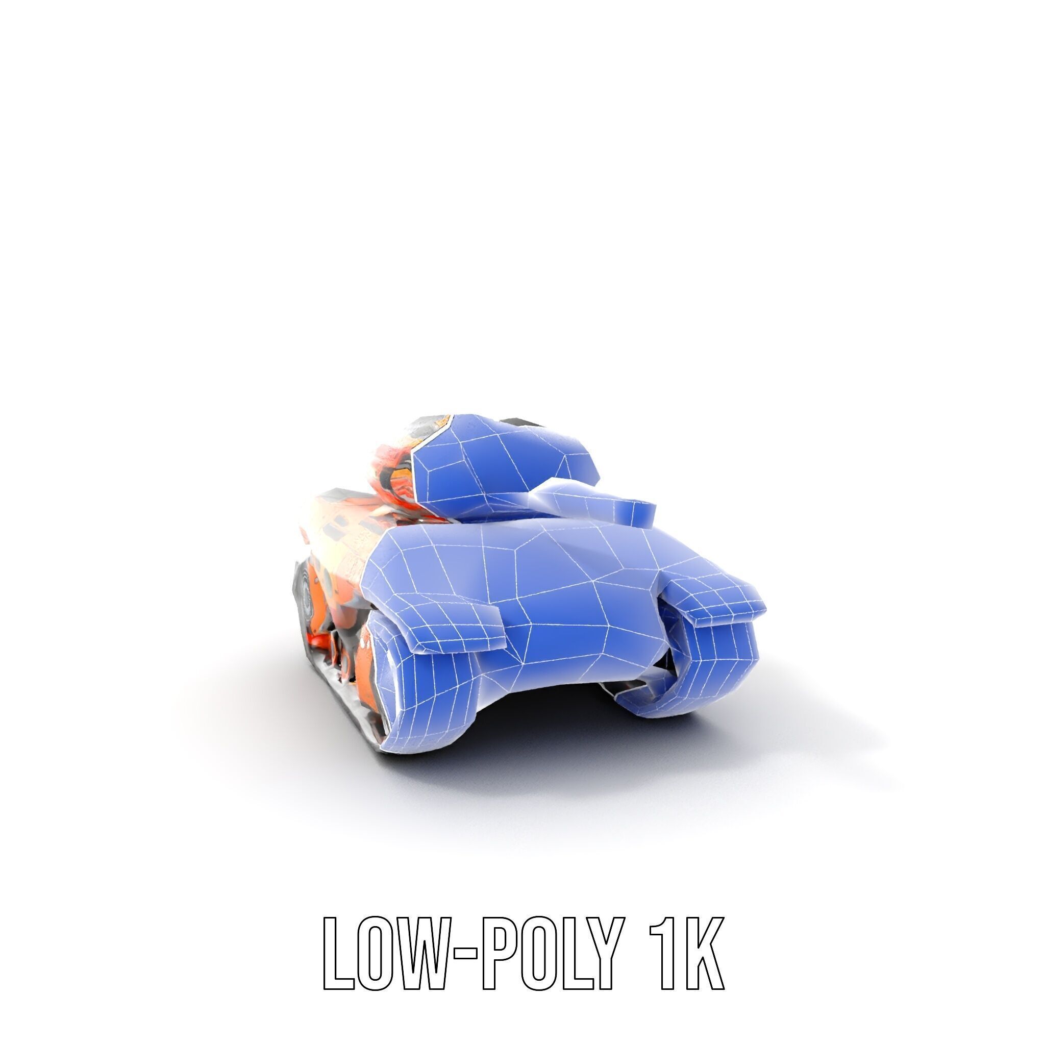 Futuristic Orange Battle Tank D Model Pack Low-poly 3D model_17