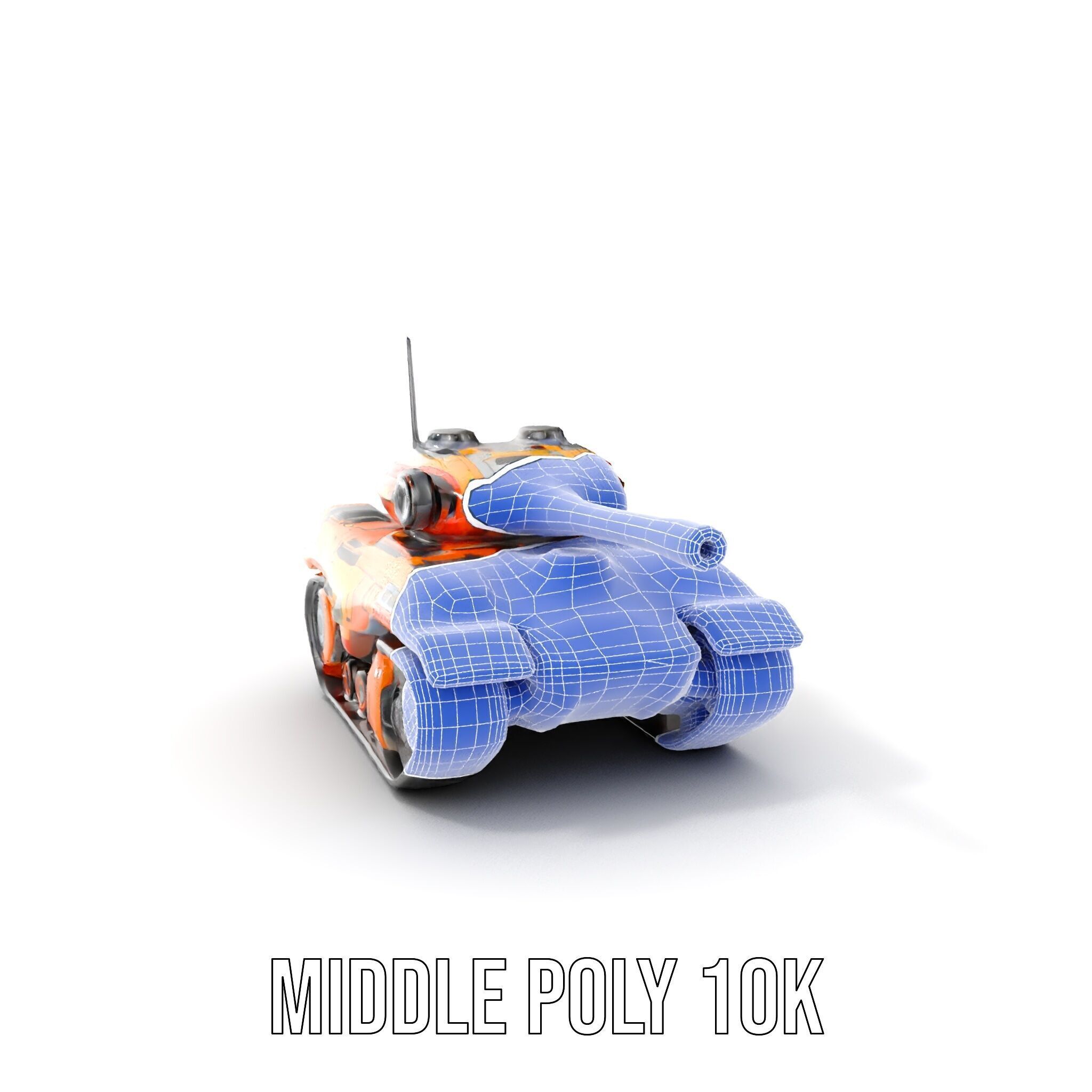 Futuristic Orange Battle Tank D Model Pack Low-poly 3D model_27