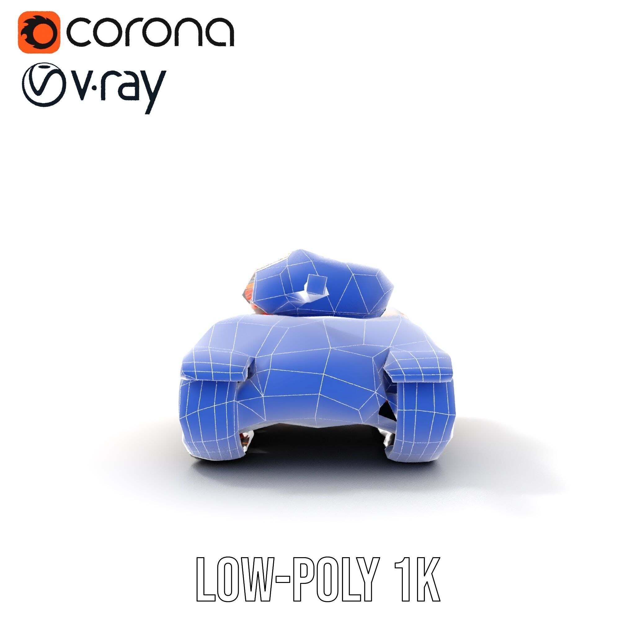 Futuristic Orange Battle Tank D Model Pack Low-poly 3D model_28