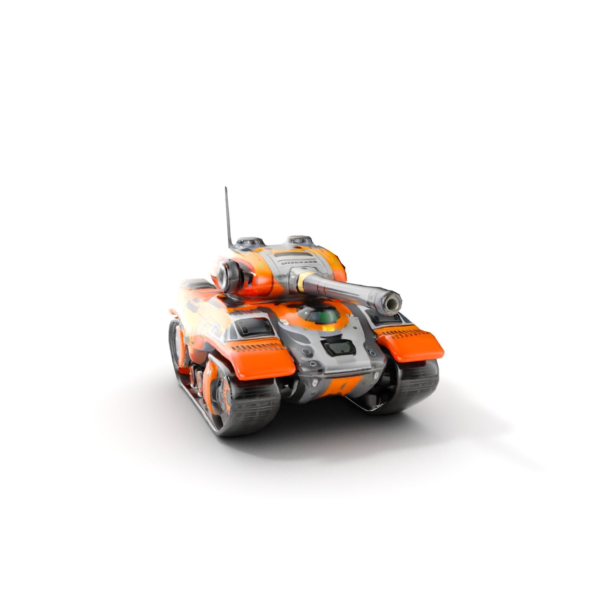 Futuristic Orange Battle Tank D Model Pack Low-poly 3D model_7